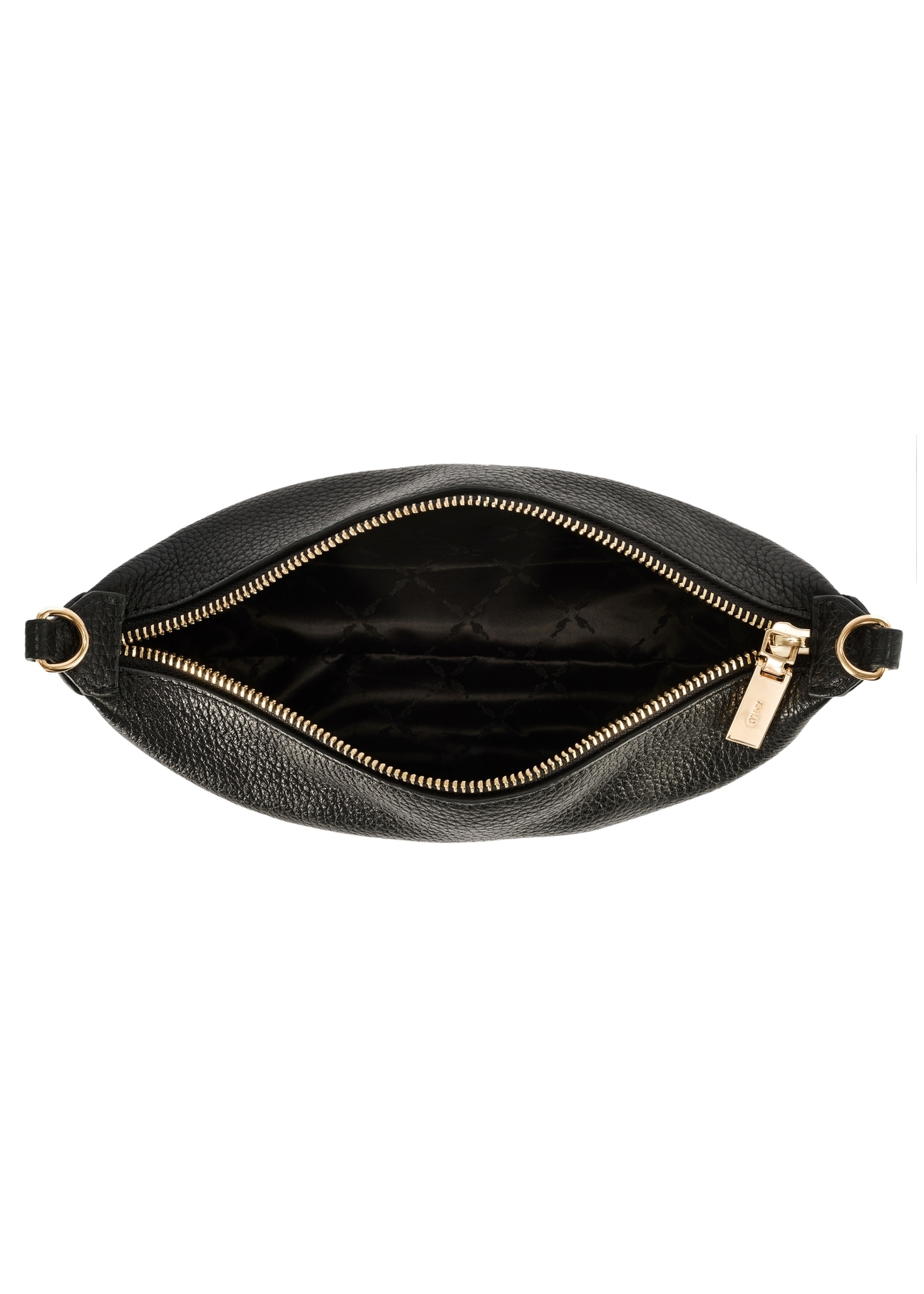 Black compact women's handbag TORES-0981D-99(Z25), product view from the inside on a white background.