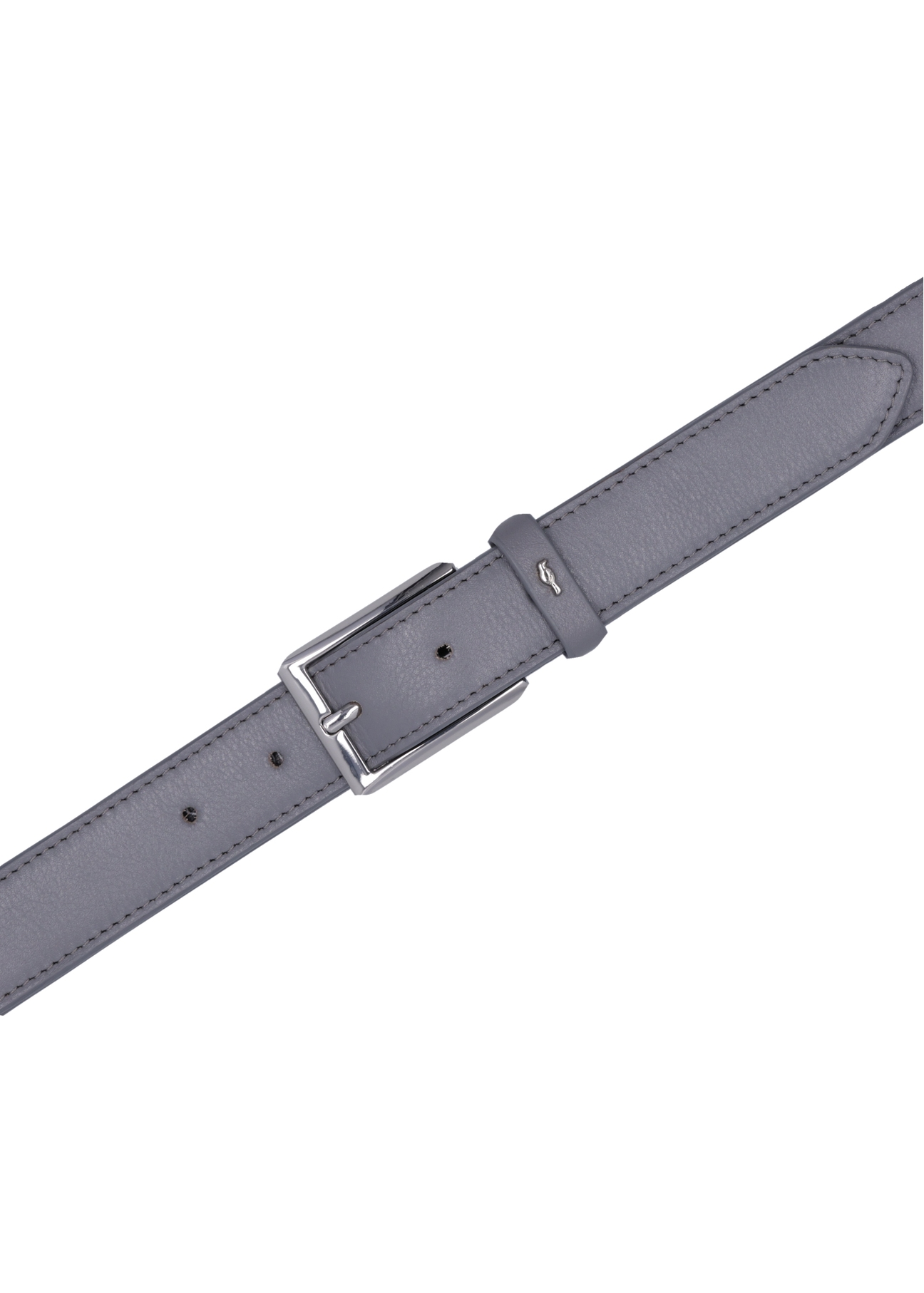 Graphite women's leather belt PASDS-0346-9D(Z26), top product view on white background.