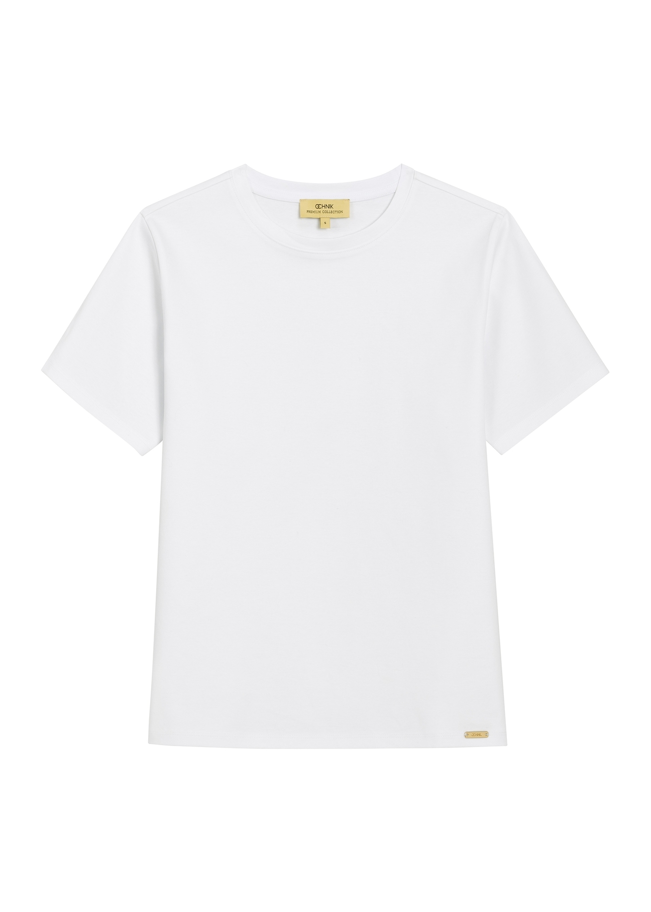 Women's white cotton T-shirt TSHDT-0165-0A(Z26), front product view on white background.