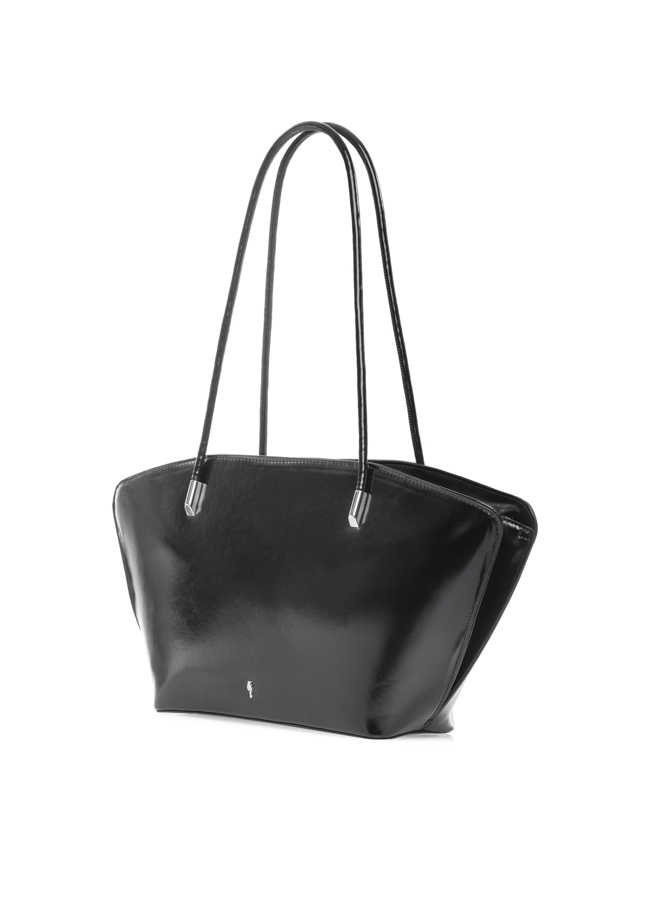 Black women's shoulder bag TOREC-1237-99(W26) - diagonal product view, on a white background.