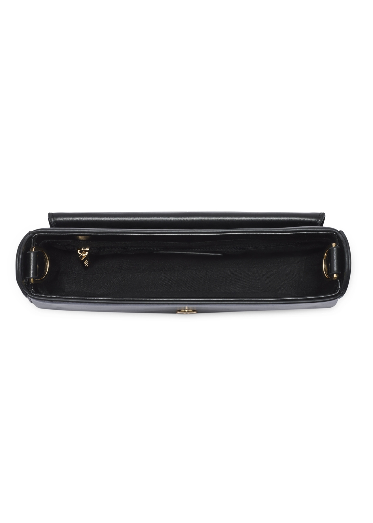 Black women's handbag with stitching TOREC-1380-99(Z26), product view inside on white background.