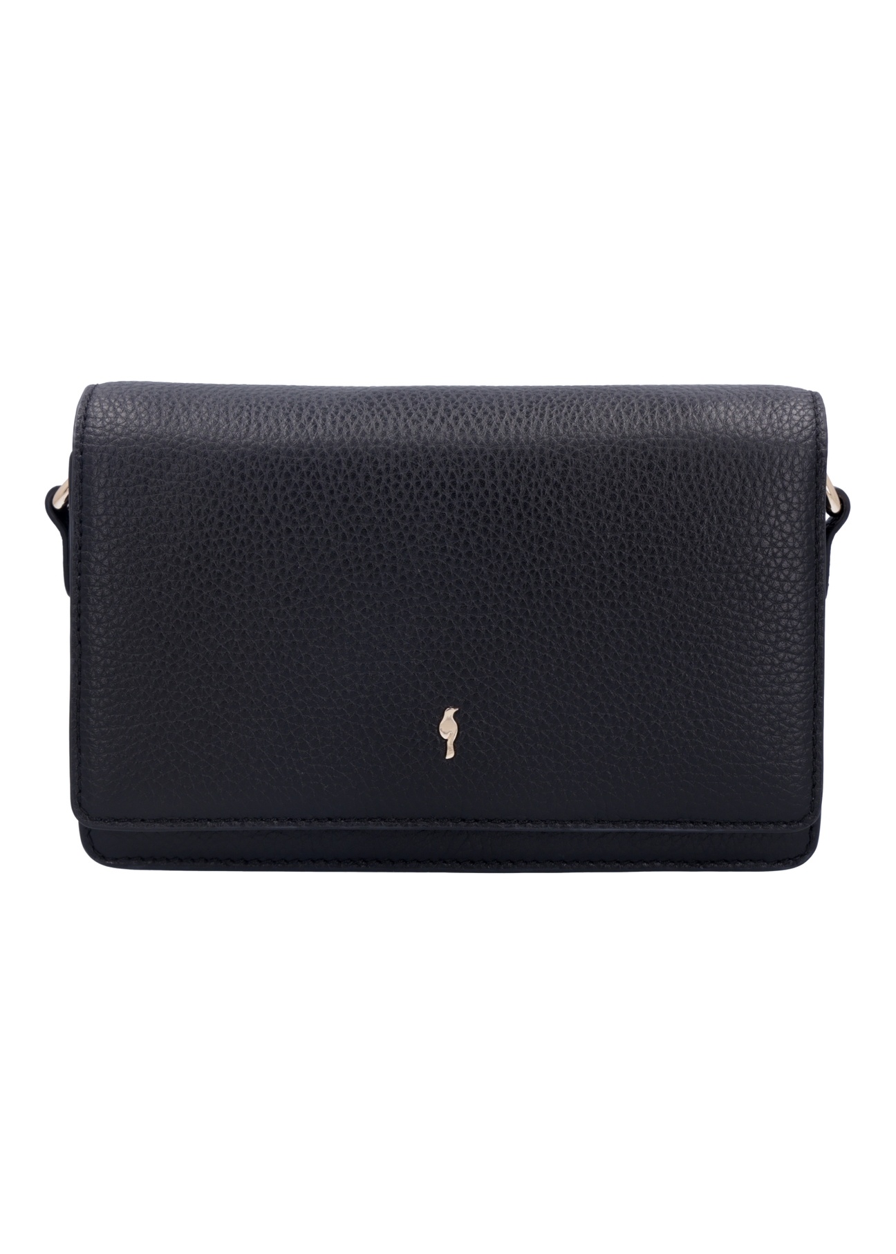 Black leather elegant women's handbag TORES-1356-9I(Z26), front product view on a light background.
