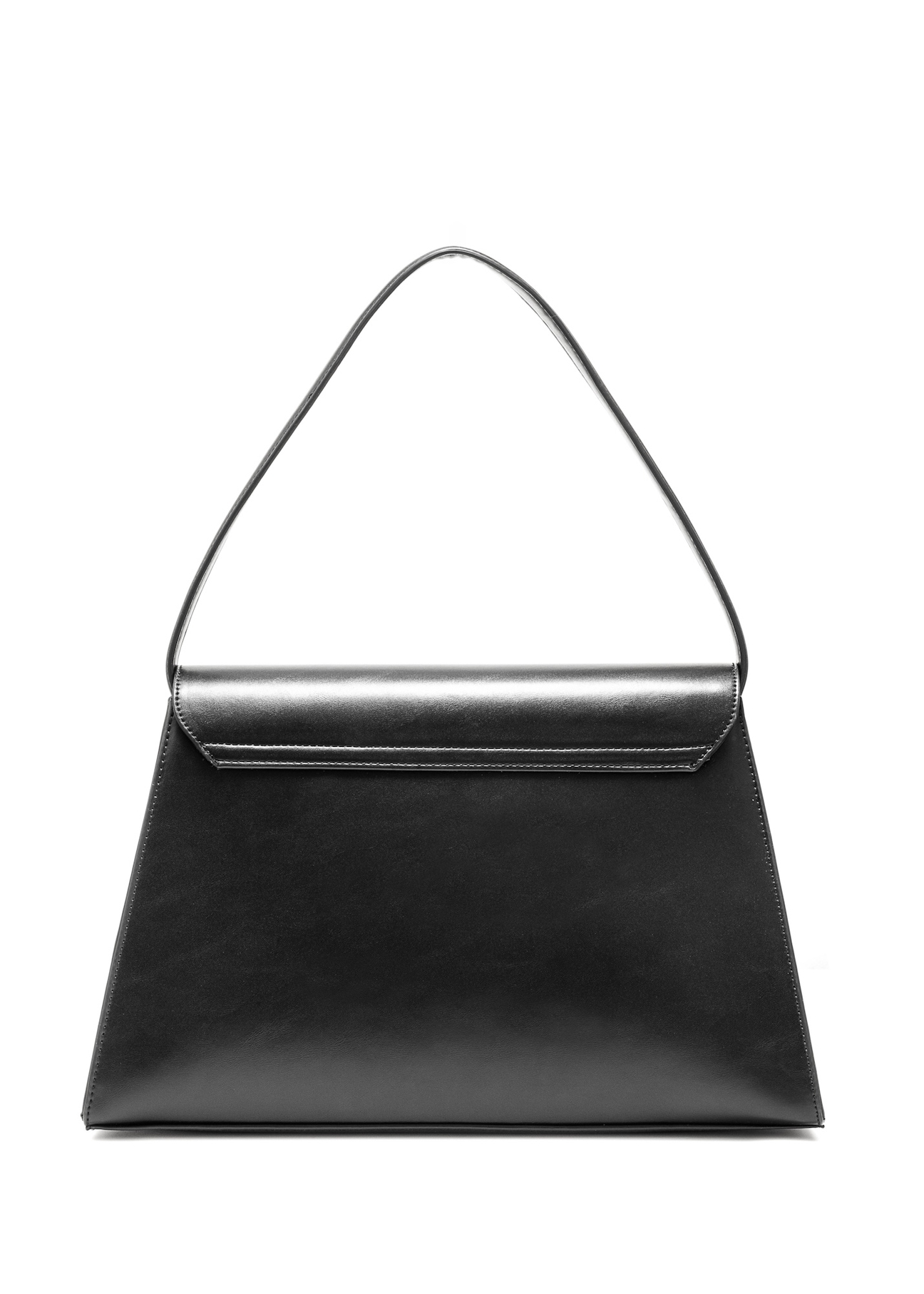 Elegant black women's handbag TOREC-1068-99(Z25), product view from the back on a white background.