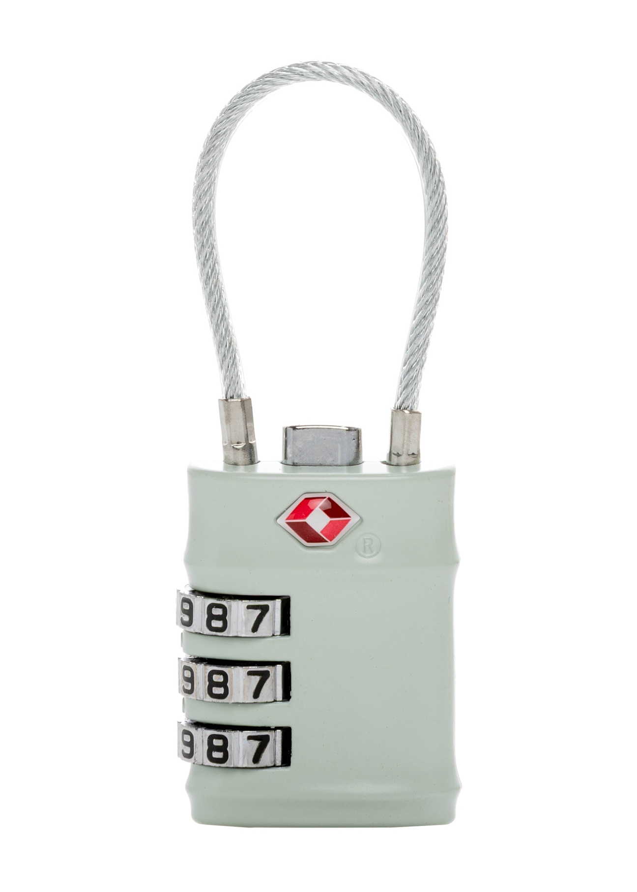Sage TSA Combination Padlock AW-015-0007-8F(W26), back view of product on white background.