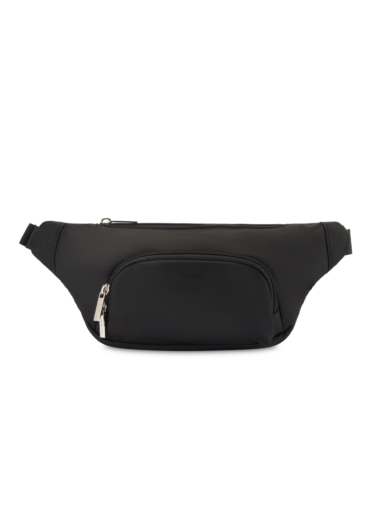 Black women's waist bag TOREN-0324-99(Z25), product view from the front on a white background.