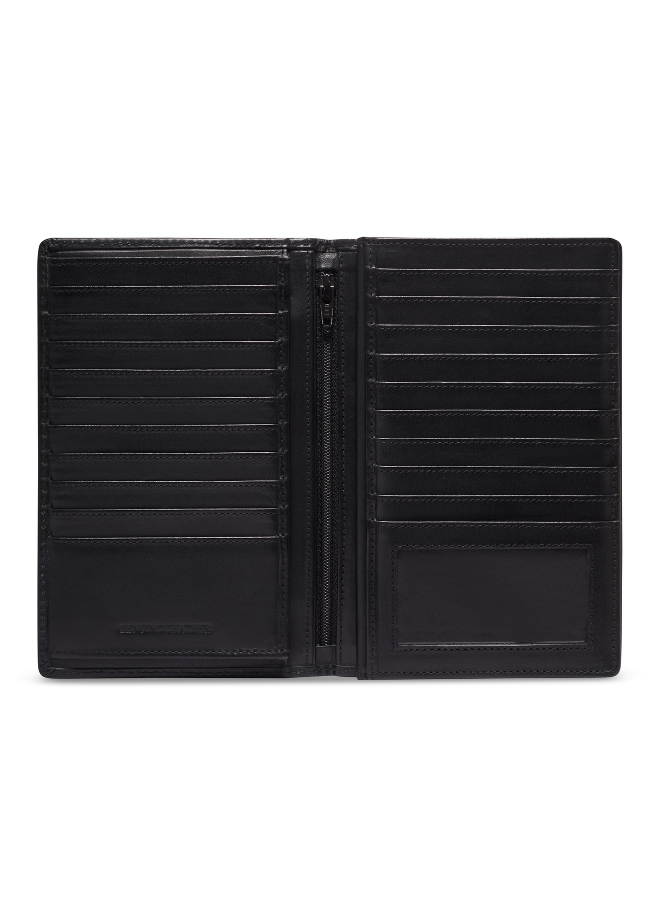 Black men's leather wallet PORMS-0706-99(Z26), product view inside on white background.