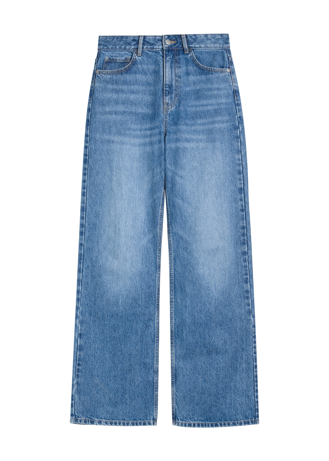 Blue women's denim pants JEADT-0012-61(Z25), front product view on white background.
