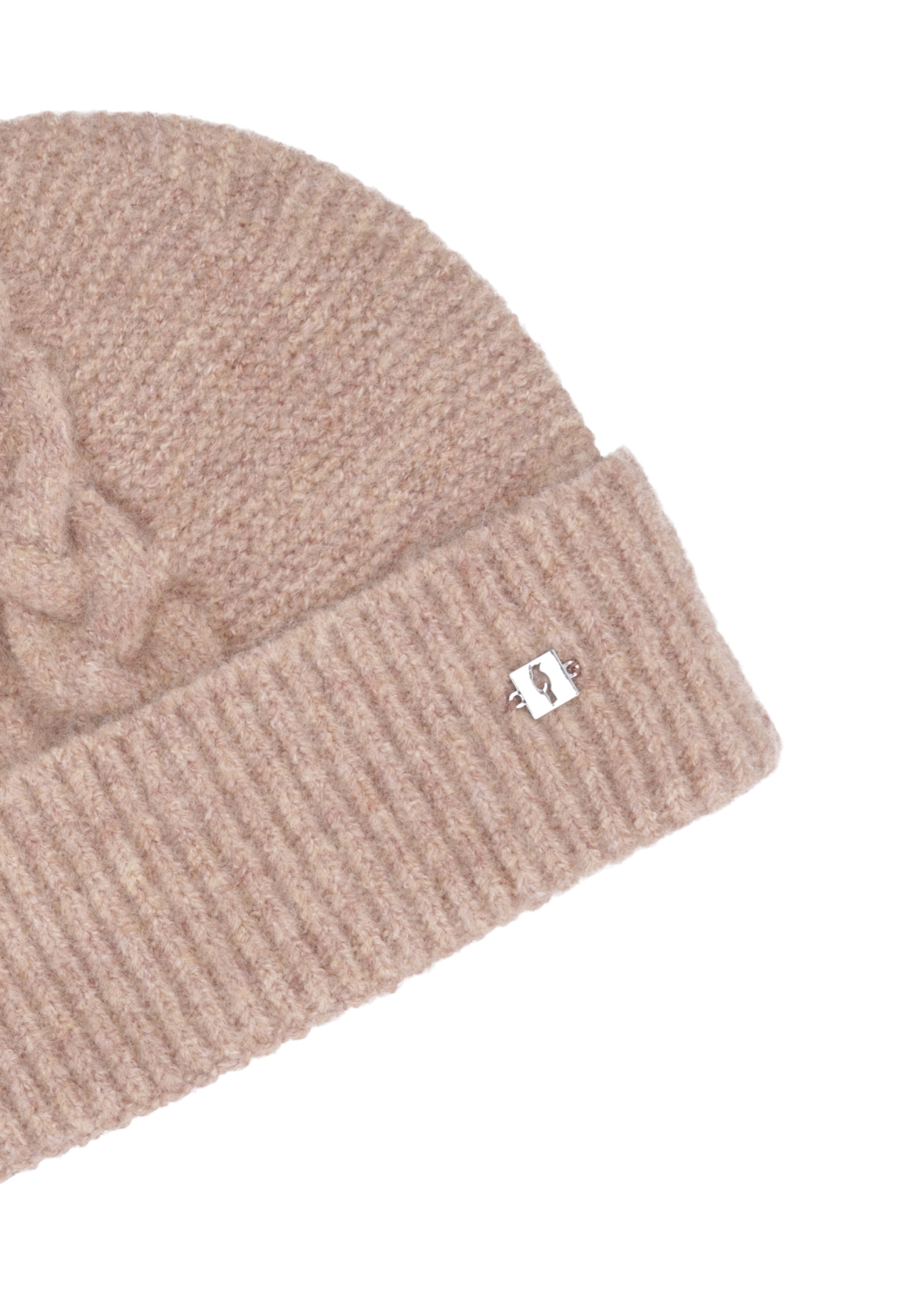 Beige women's hat CZADT-0169-1B(Z26), close-up of product detail on a white background.