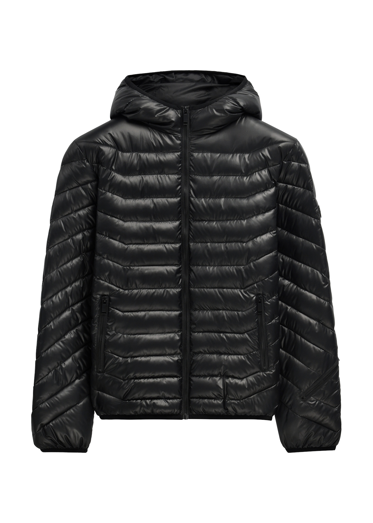 Men's jacket in black KURMT-0380-99(Z25), front product view on white background.
