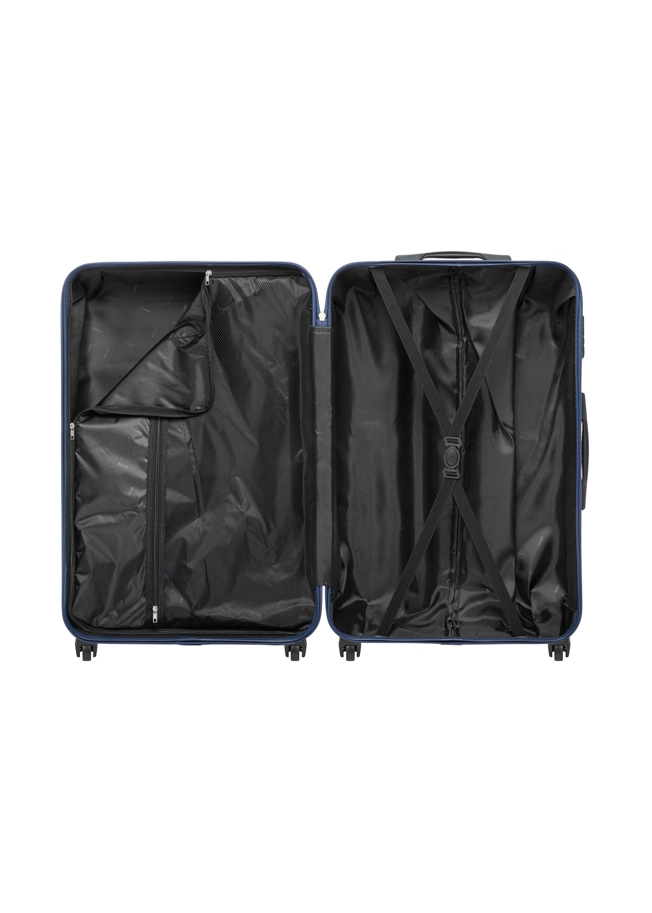 Large suitcase on wheels WALAB-0077-7D-28(W26), product view inside on white background.