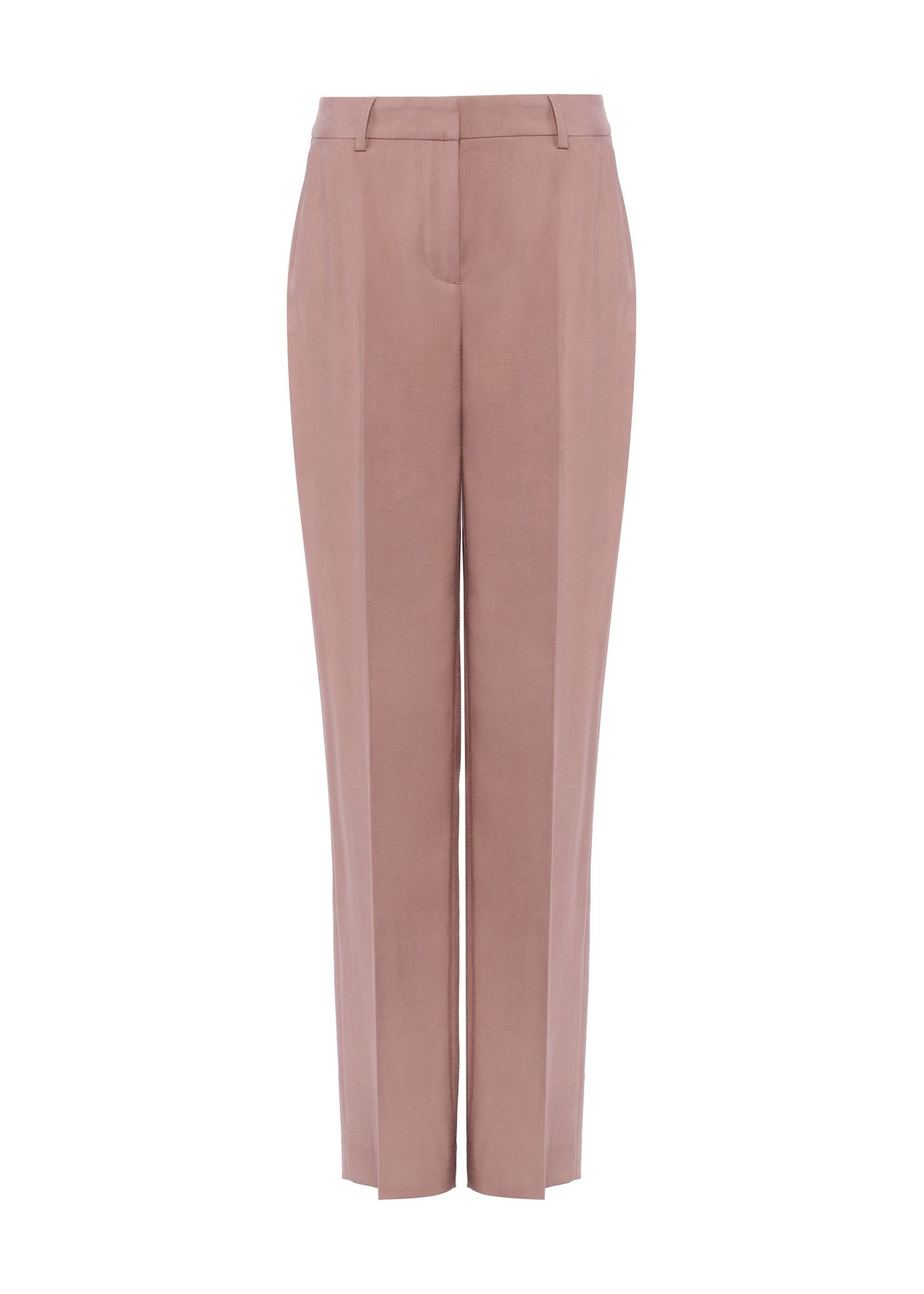 Beige elegant women's trousers SPODT-0106A-1D(W26), front product view on white background.
