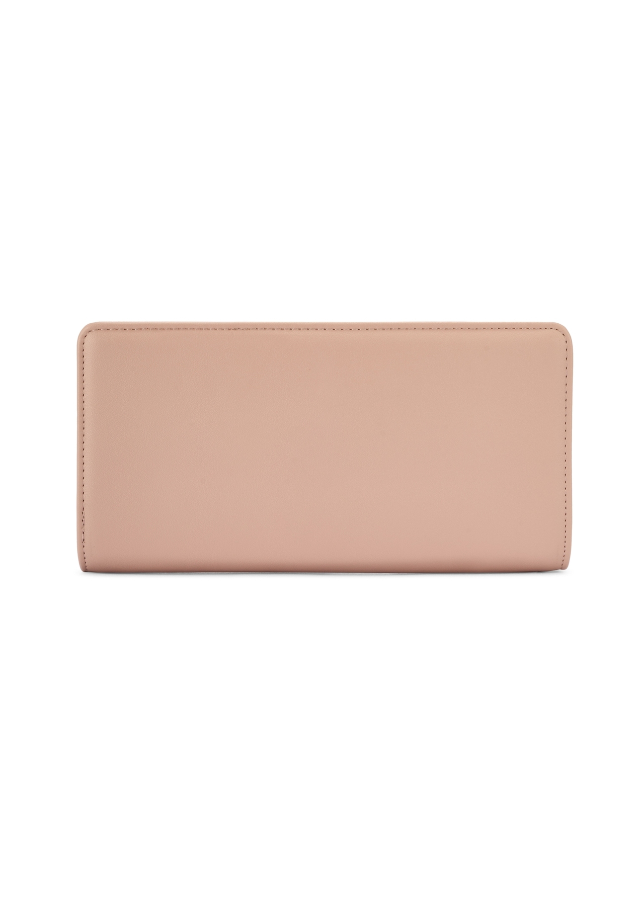 Pink large wallet with decorative handle POREC-0417-31(Z25), product view from the back on a white background.
