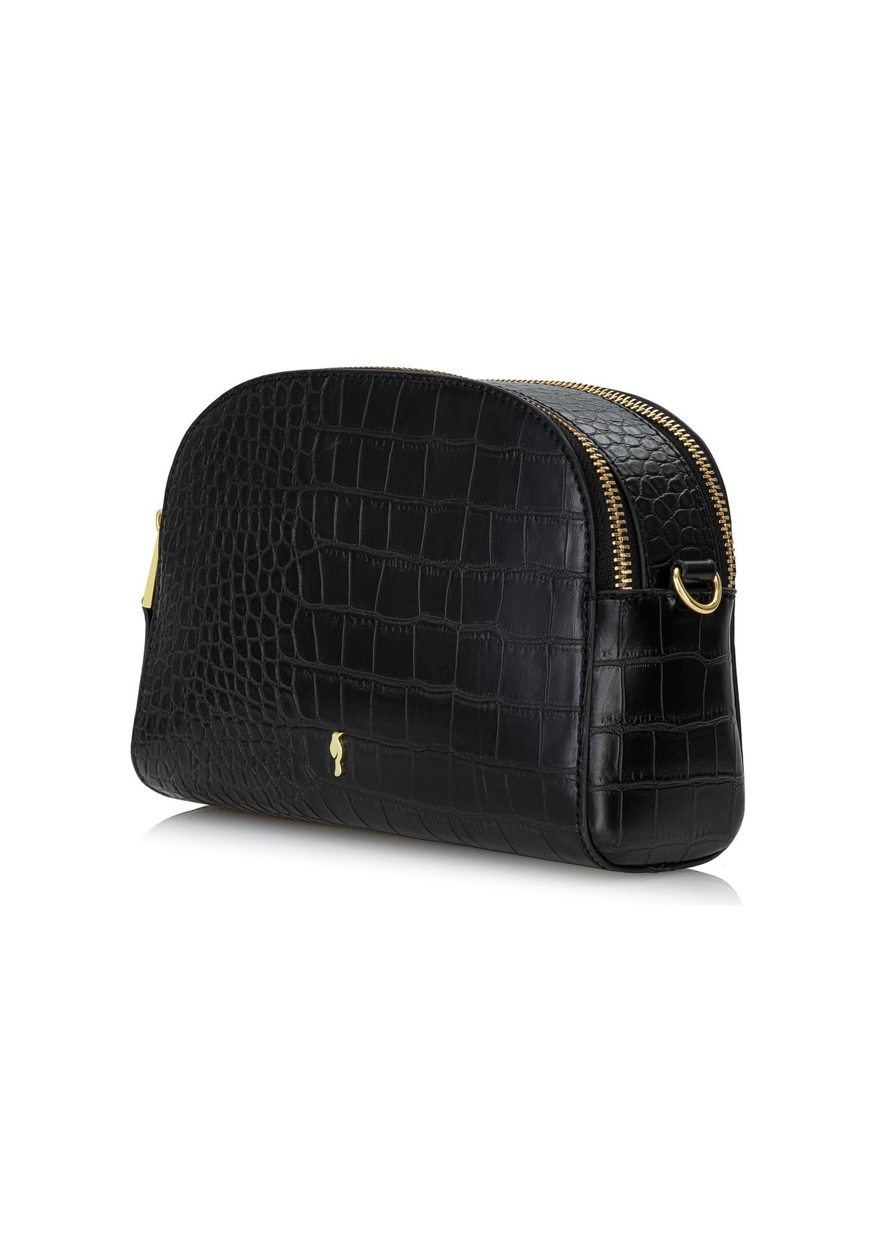 Black women's croco handbag TOREC-0036E-97(Z25), diagonal view of the product on a white background.