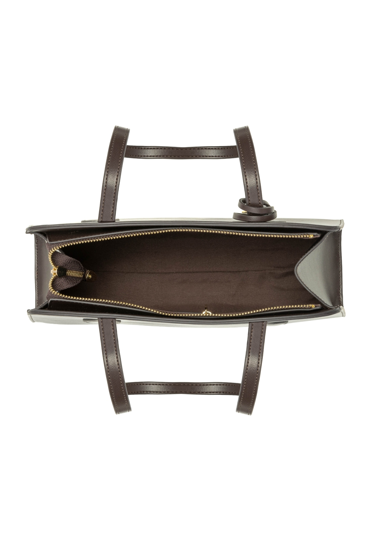 Brown shoulder bag TOREC-1236-1H(W26), product view inside on white background.