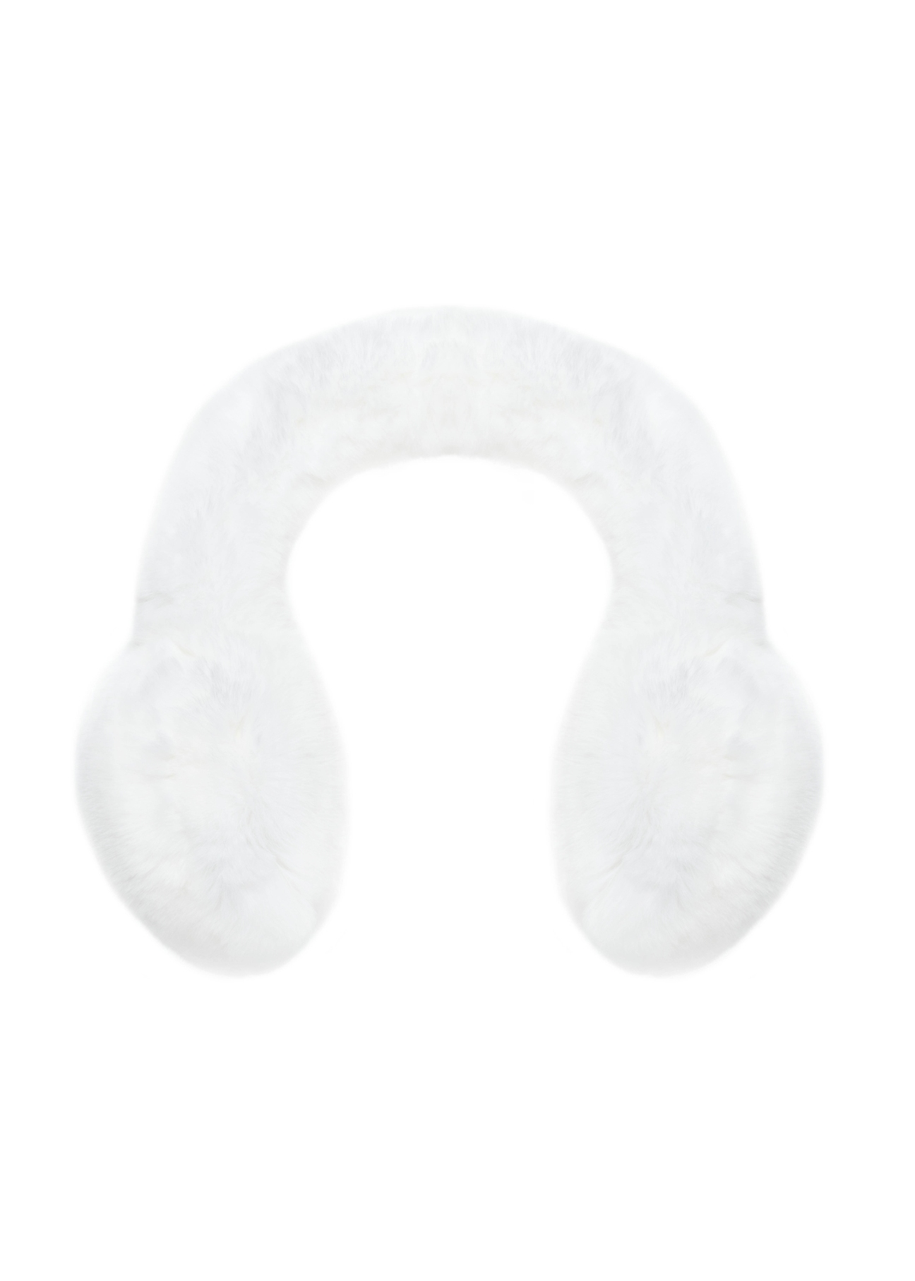 Cream-colored women's earmuffs NAUDP-0004-0B(Z26), front view of the product on a white background.