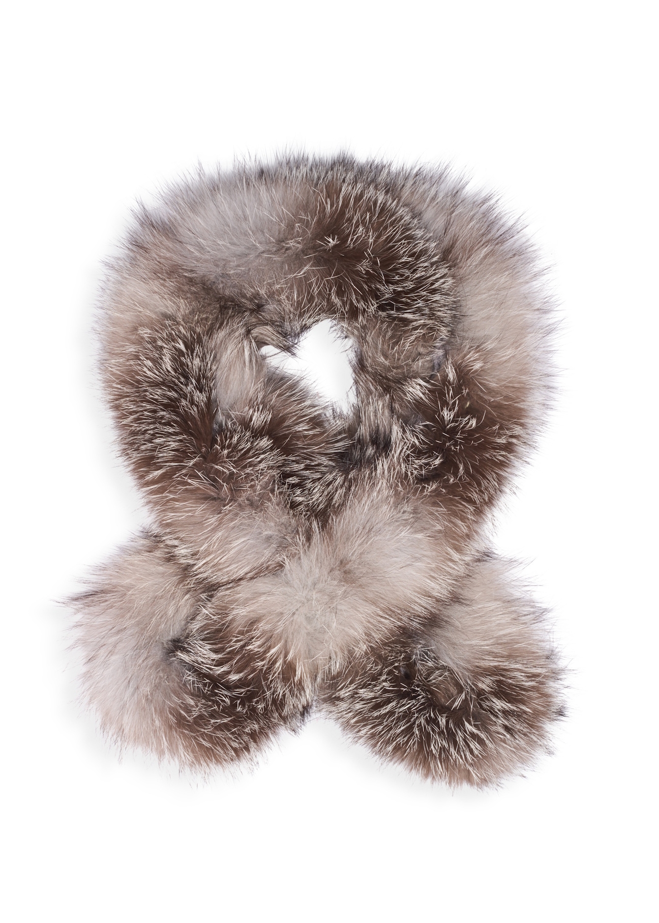 Women's scarf made of natural fur SZADF-0039-9B(Z26), front product view on white background.