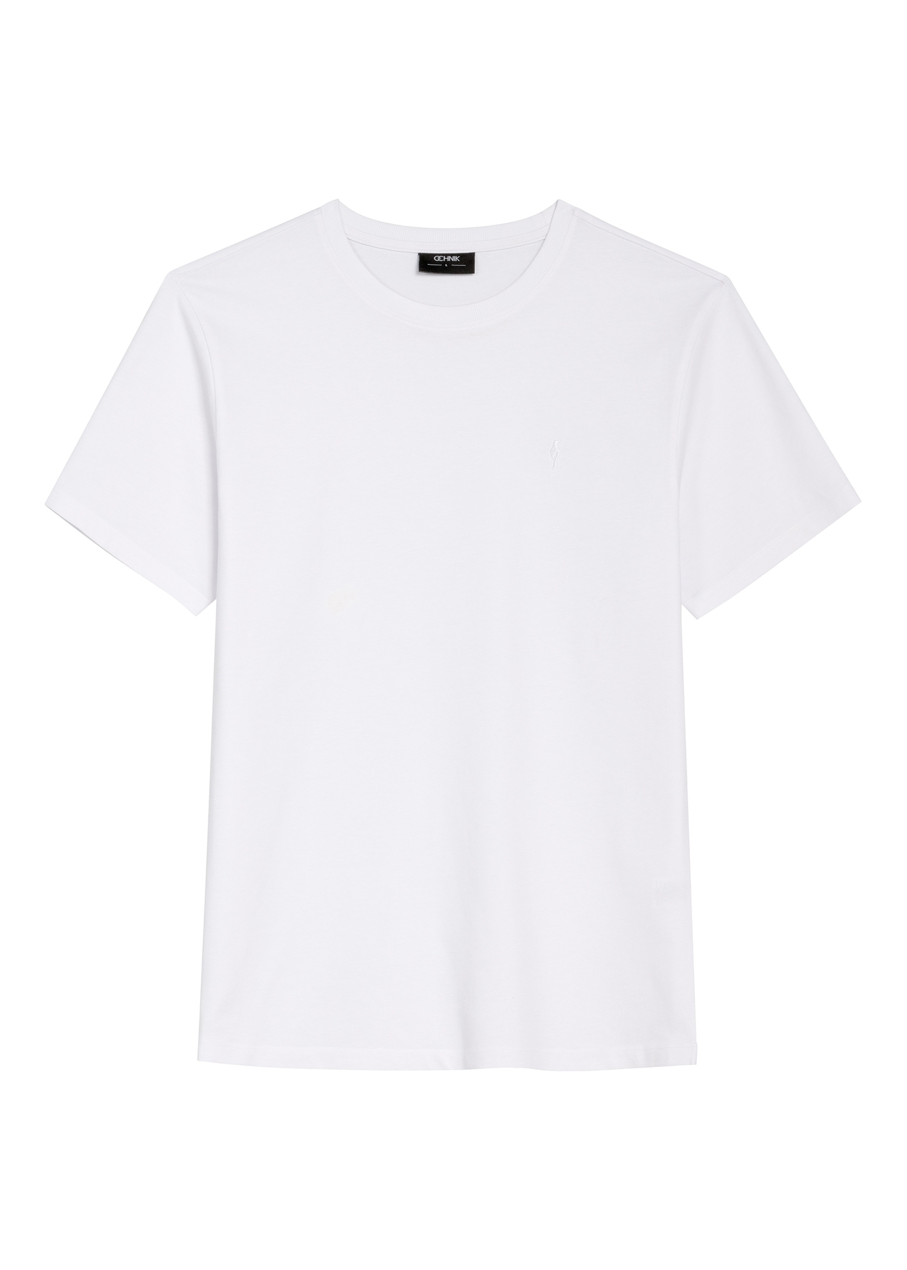 Men's white T-shirt TSHMT-0120-0B(W26), front product view on white background.