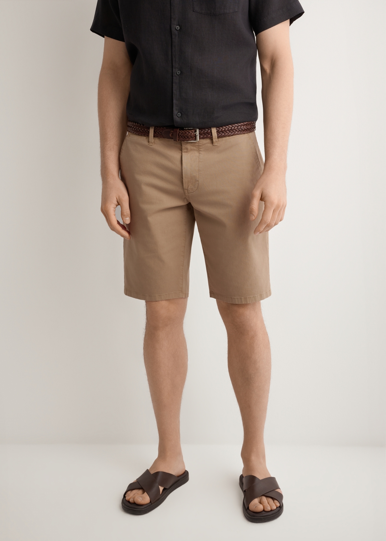 Men's camel shorts SZOMT-0029-1D(W26)