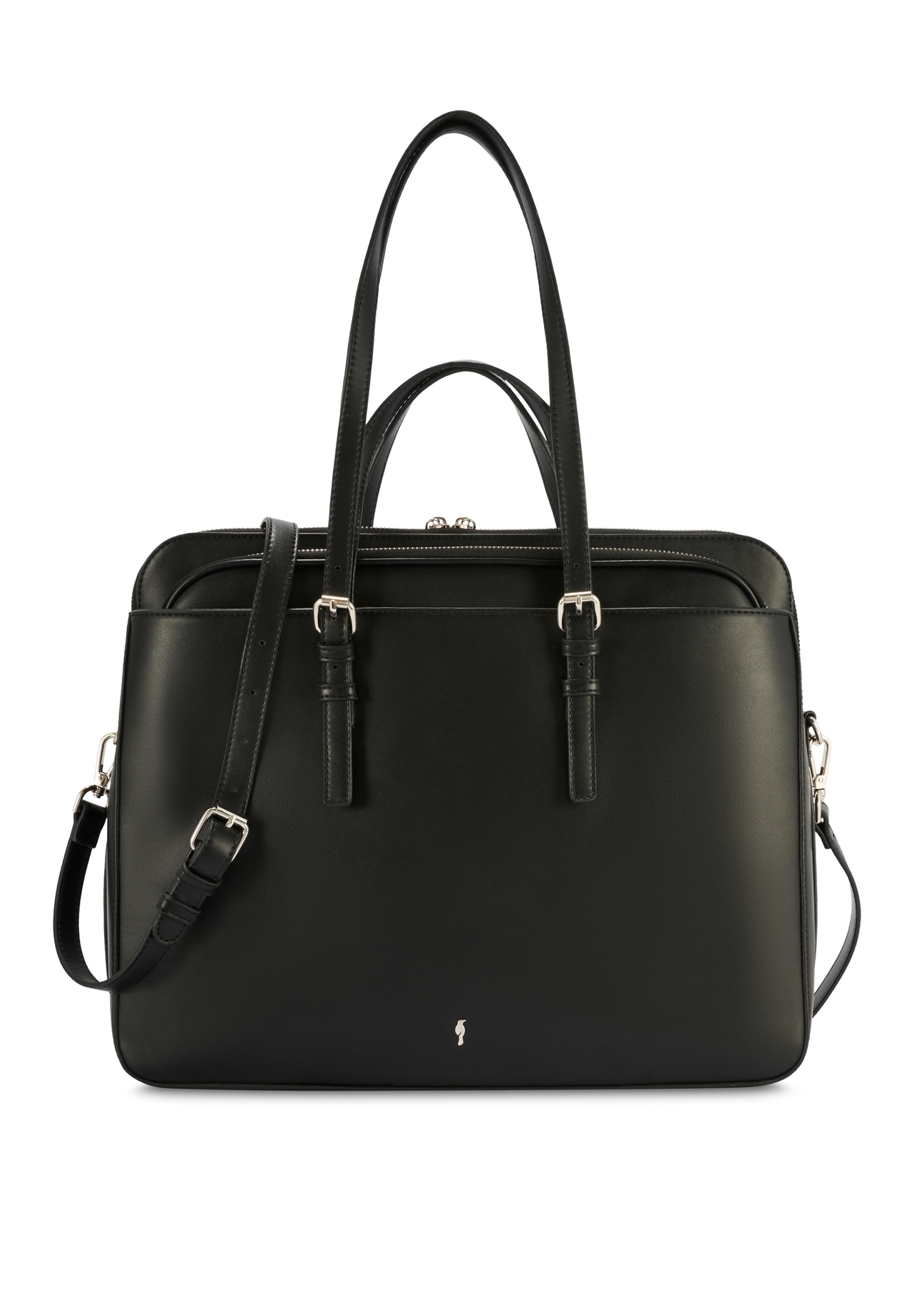 Black women's laptop bag TOREC-1108-99(Z25), product view from the front on a white background.