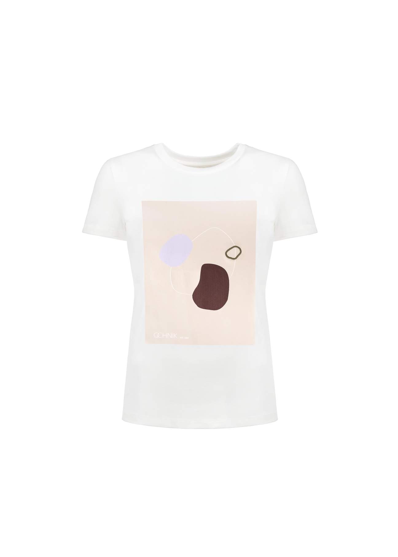 Women's cream cotton T-shirt TSHDT-0079-11(Z21)-02