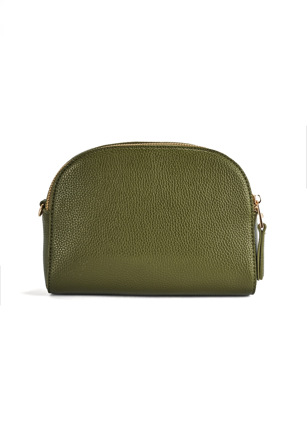 Small women's khaki handbag TOREC-0036E-55(Z25), product view from the back on a white background.