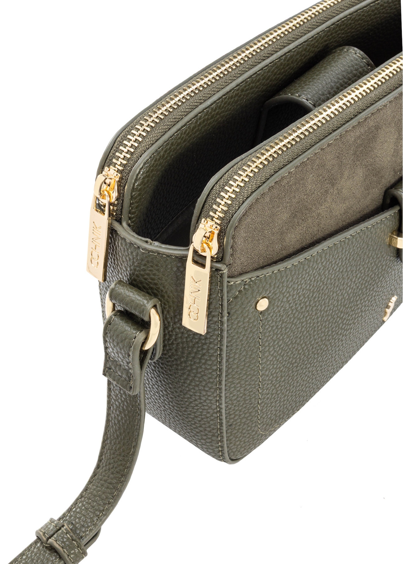 Small women's khaki handbag TOREC-0830B-55(Z25), close-up of product detail on white background.
