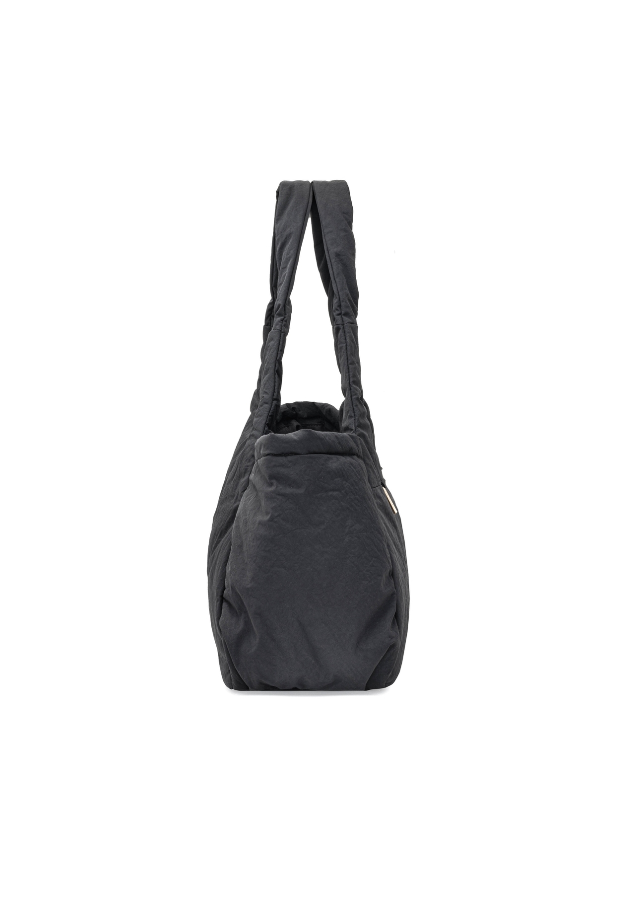 Black women's shopper bag TOREN-0336-99(W26), side product view on white background.