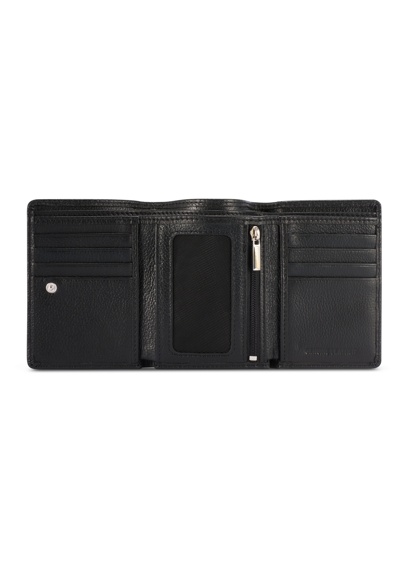 Small men's leather wallet PORMS-0688-9I(W26), product view inside on white background.