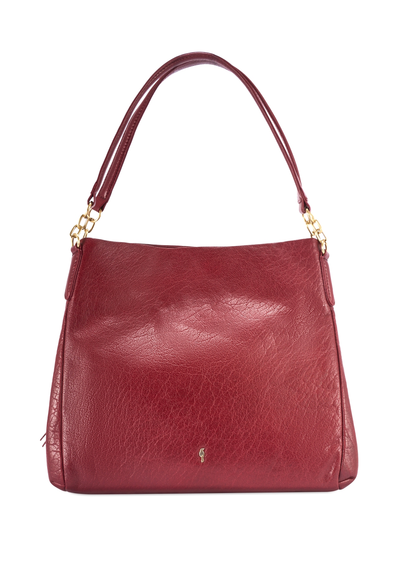 Dark red leather women's shopper bag TORES-0636D-4C(W26)
