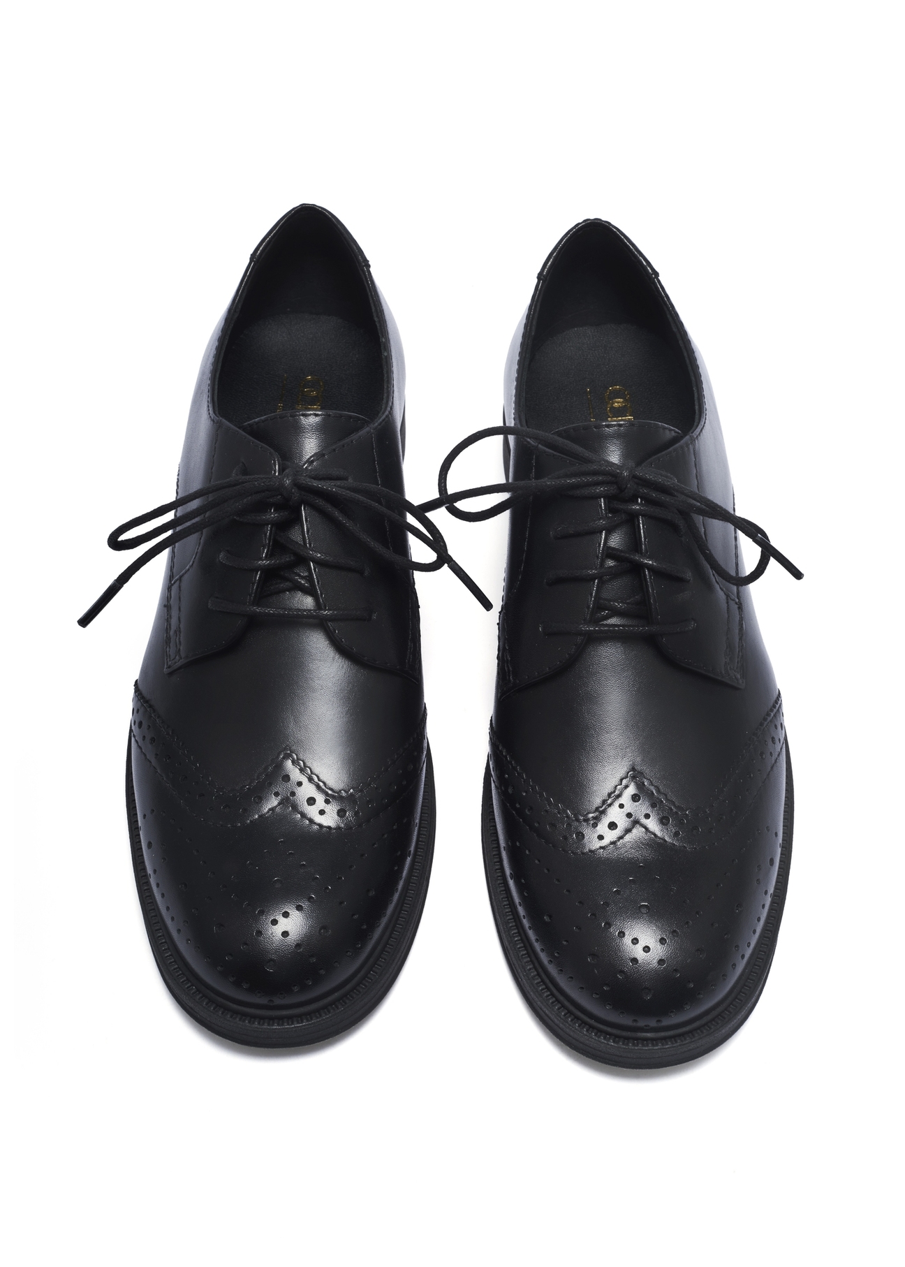 Black leather women's shoes BUTYD-1283-99(Z26)