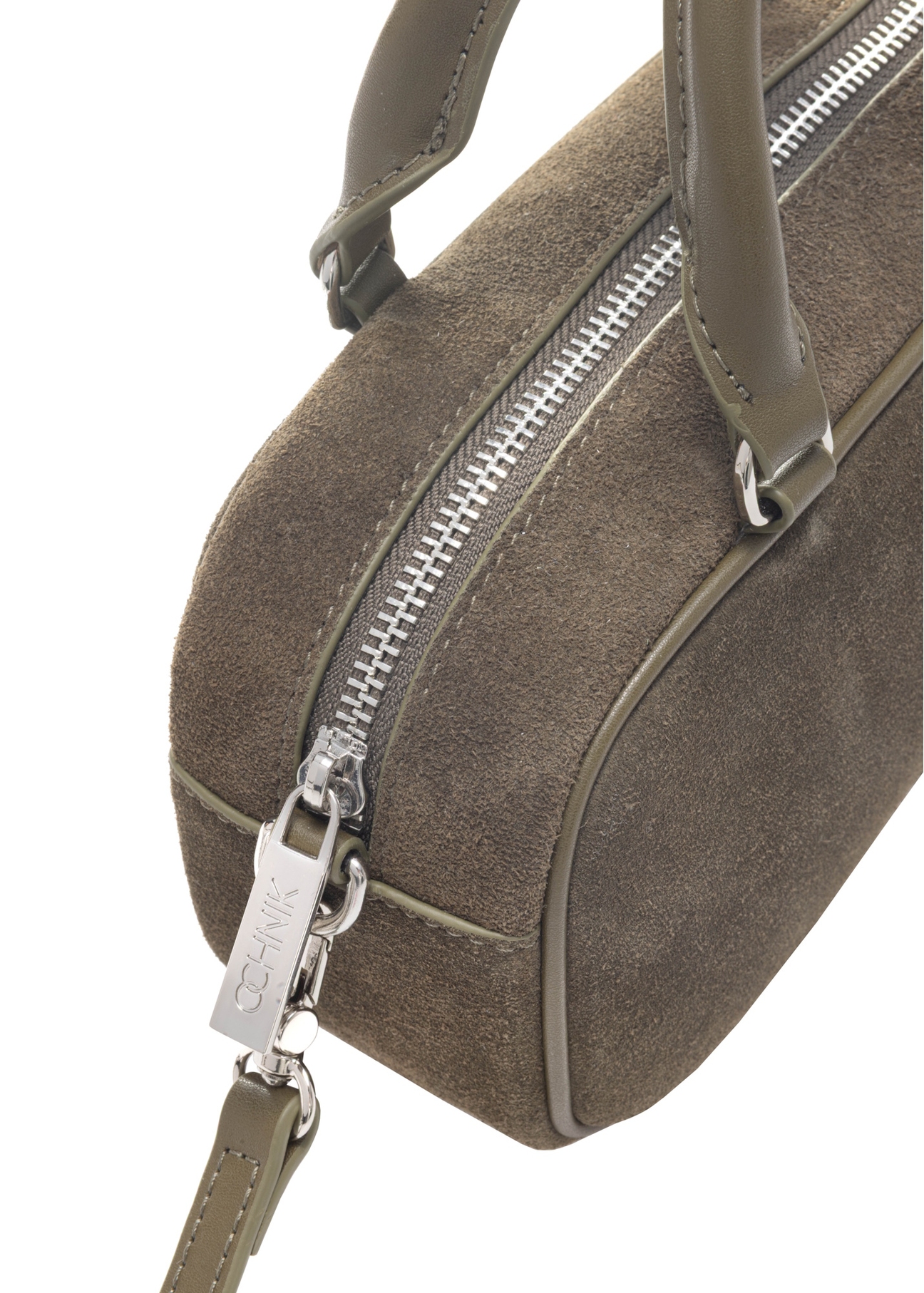 Women's khaki shoulder bag TORES-1193-55 (Z25), close-up of product detail on white background.