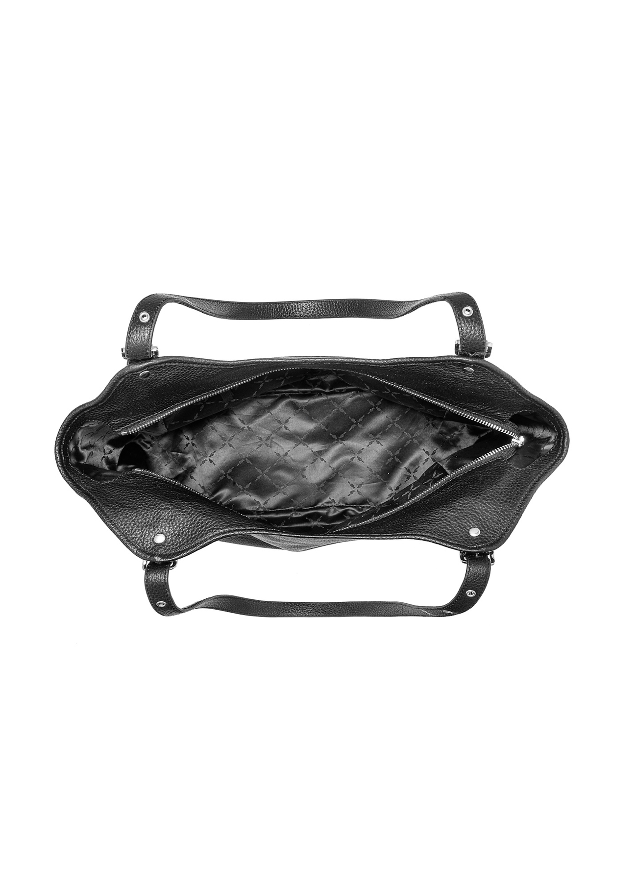 Black leather large women's handbag TORES-1042D-99(Z25), product view inside on white background.