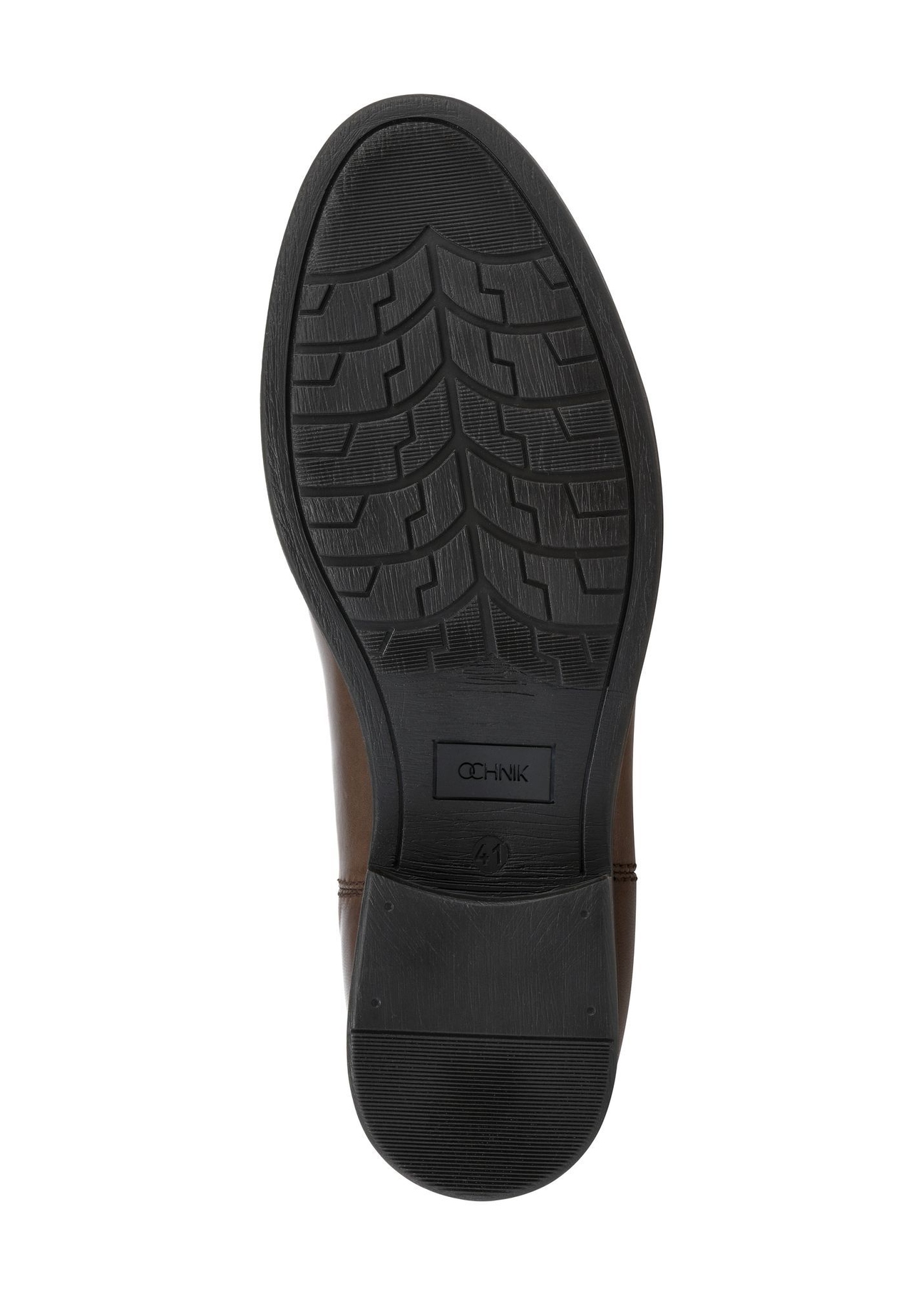 Brown leather men's Chelsea boots BUTYM-0463-1H(Z26), view of the sole of the product on a white background.
