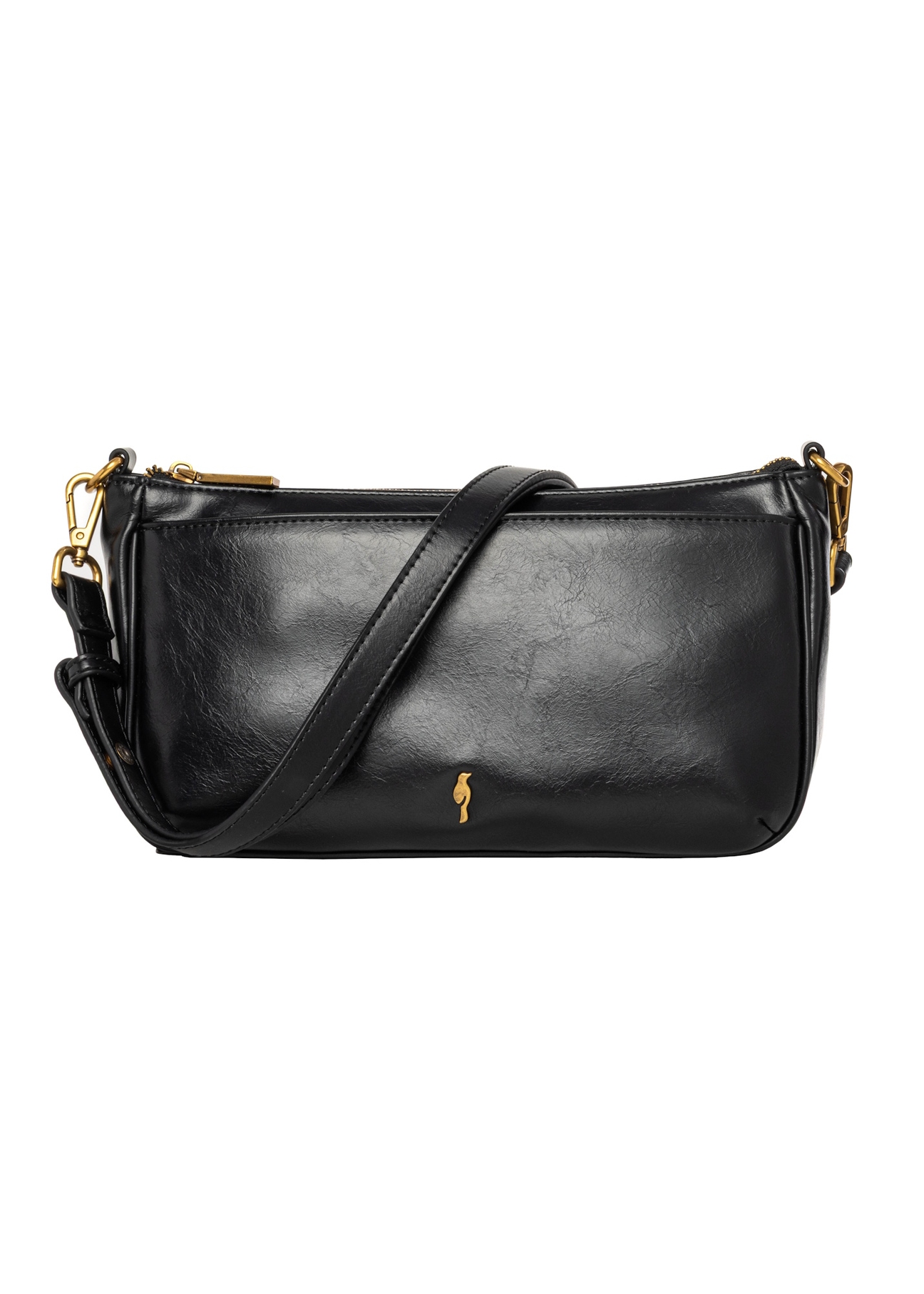 Black women's shoulder bag TOREC-1245-9F(Z26), front view on a white background.