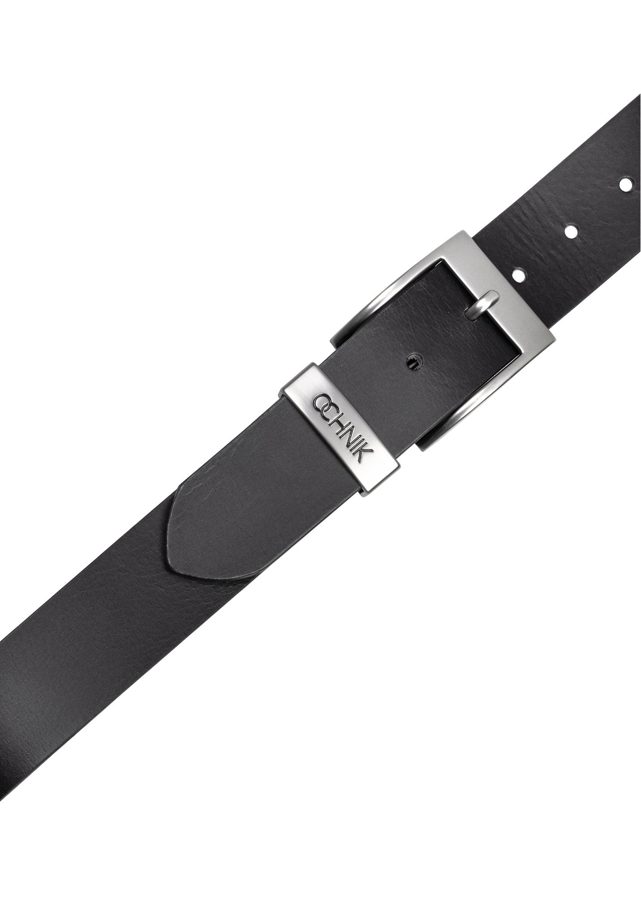 Navy blue leather men's belt PASMS-0127B-69(Z24)