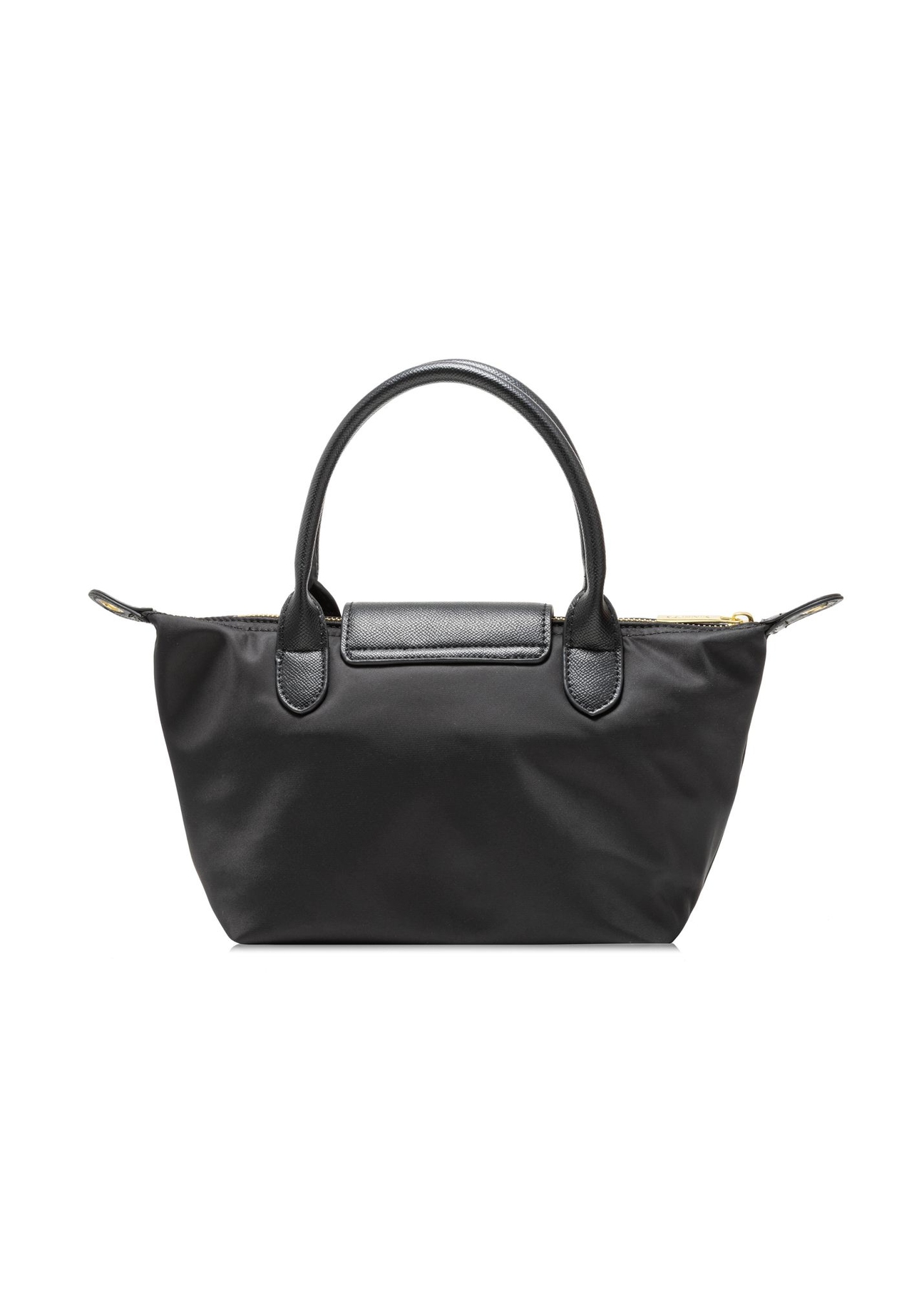 Small black women's handbag TOREN-0318-99(Z25) - product view from the back on a white background.