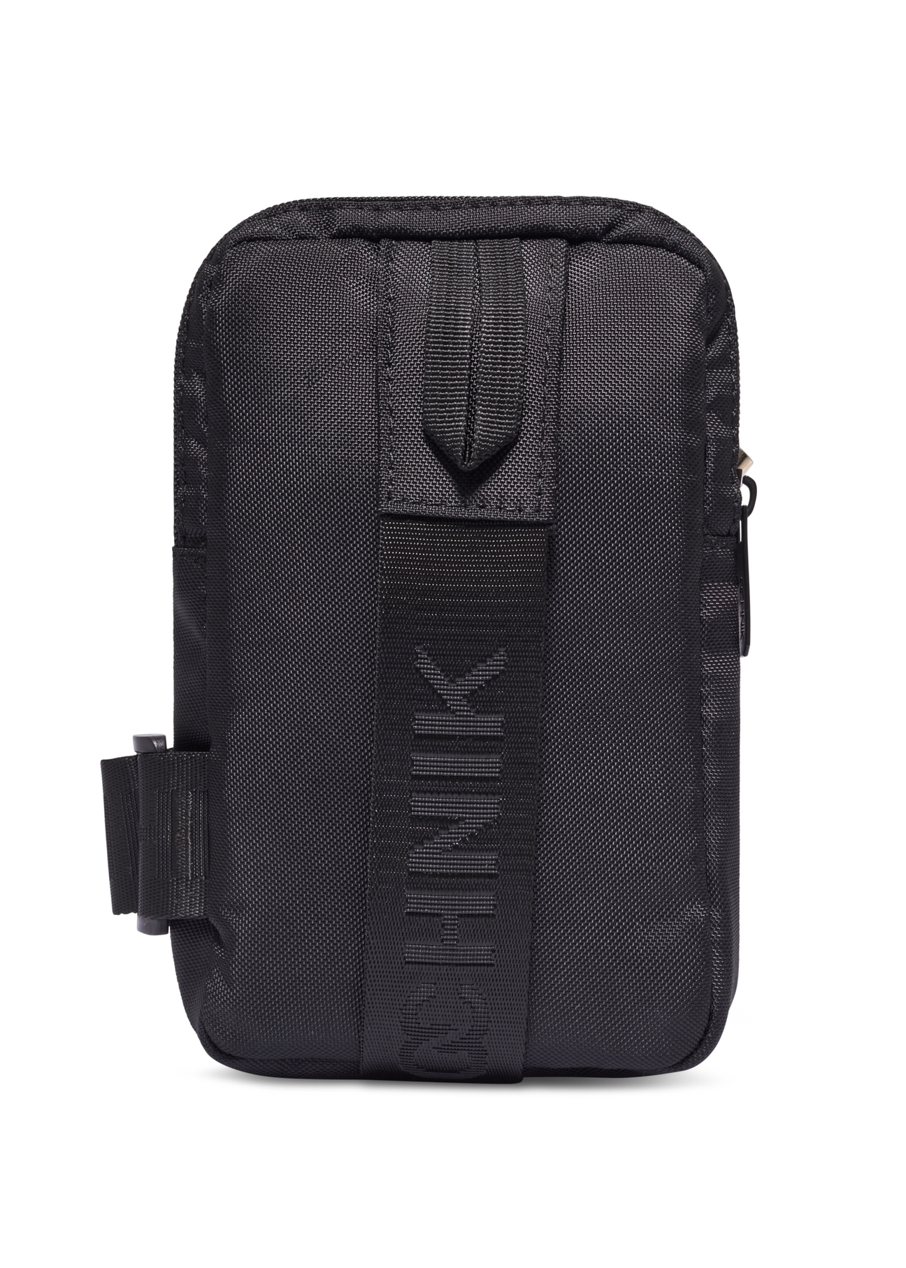 Men's black waist bag TORMN-0426-99(Z26) - front product view, on white background.