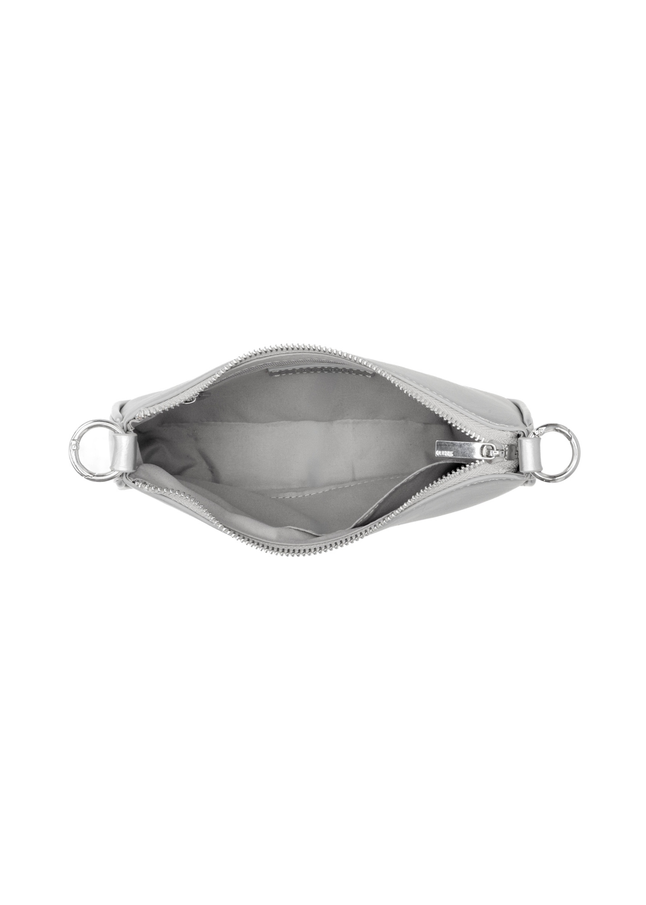 Small silver women's handbag TOREC-1071-91(Z25), product view inside on white background.