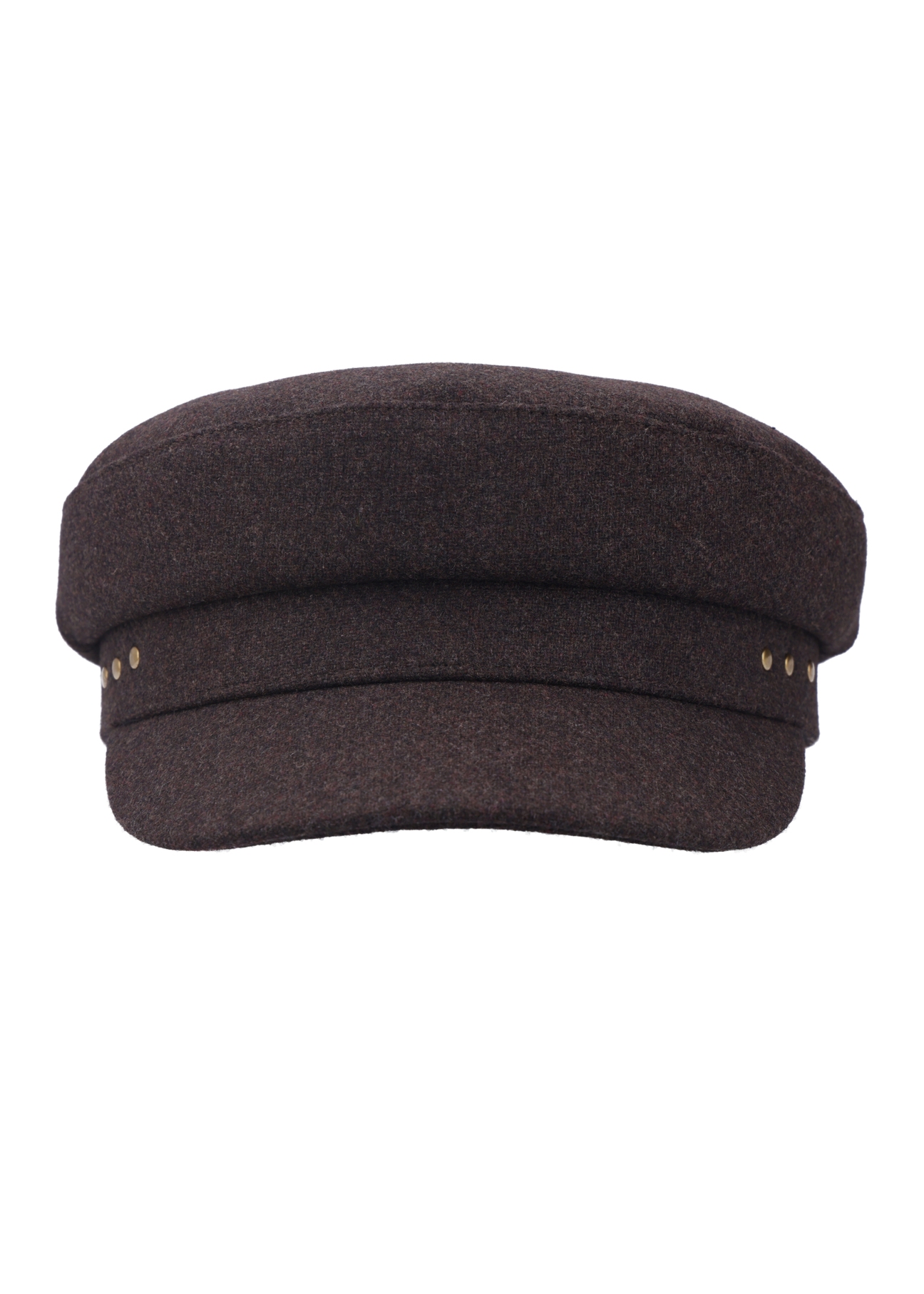 Dark brown women's wool hat CZADT-0225-1I(Z26) - front product view, on a white background.