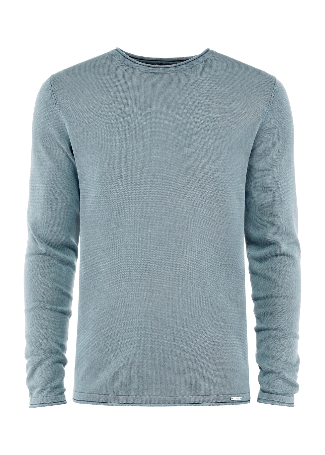 Men's cotton sweater in gray-blue color SWEMT-0100-95(W25), front view of the product on a white background.