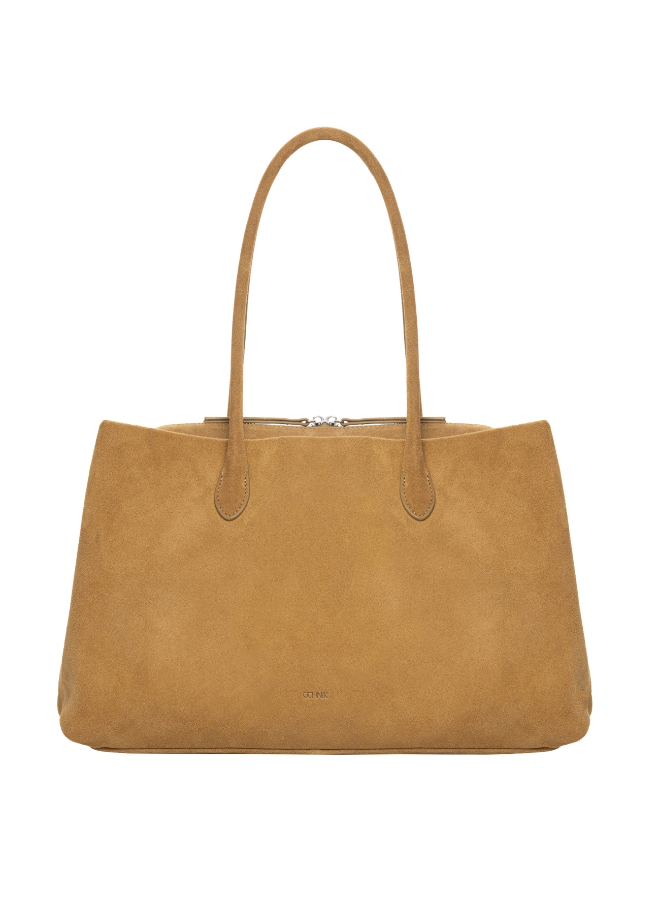 Large women's suede handbag TORES-1310-1B(W26) - front product view, on a white background.