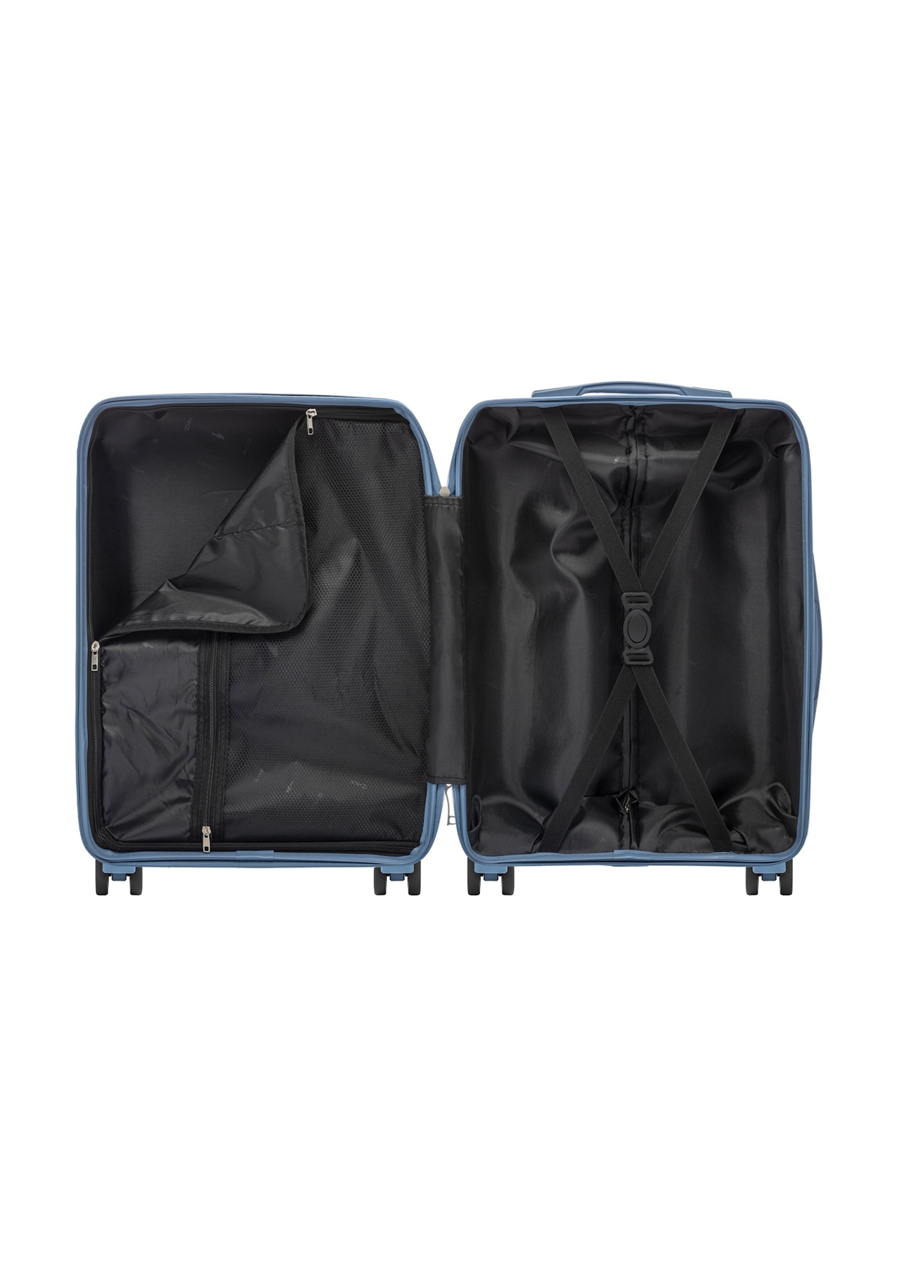 Small suitcase on wheels WALPP-0024-7A-19(W26), product view inside on white background.