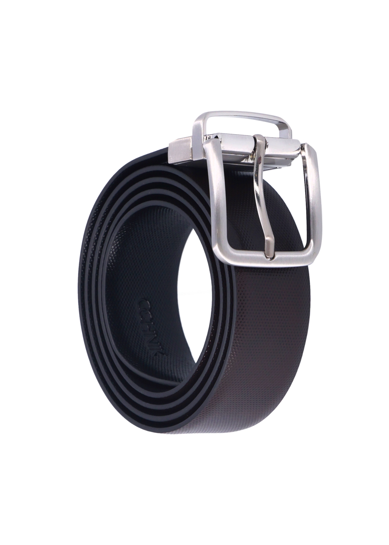 PASMS-0285-9J(Z26) men's double-sided leather belt, diagonal product view on white background.