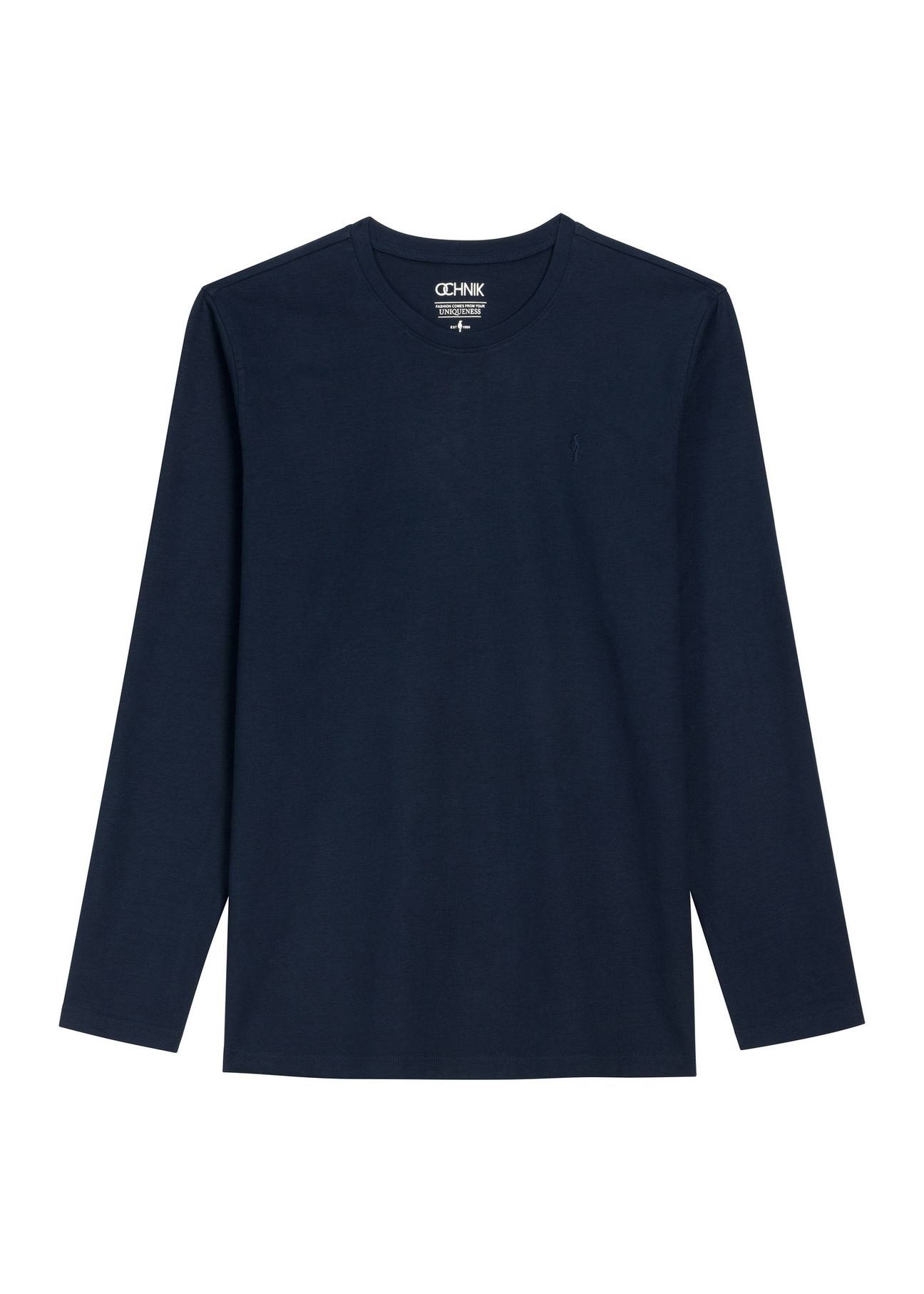 Men's dark navy cotton longsleeve LSLMT-0013-7E(Z26) - front product view, on a white background.