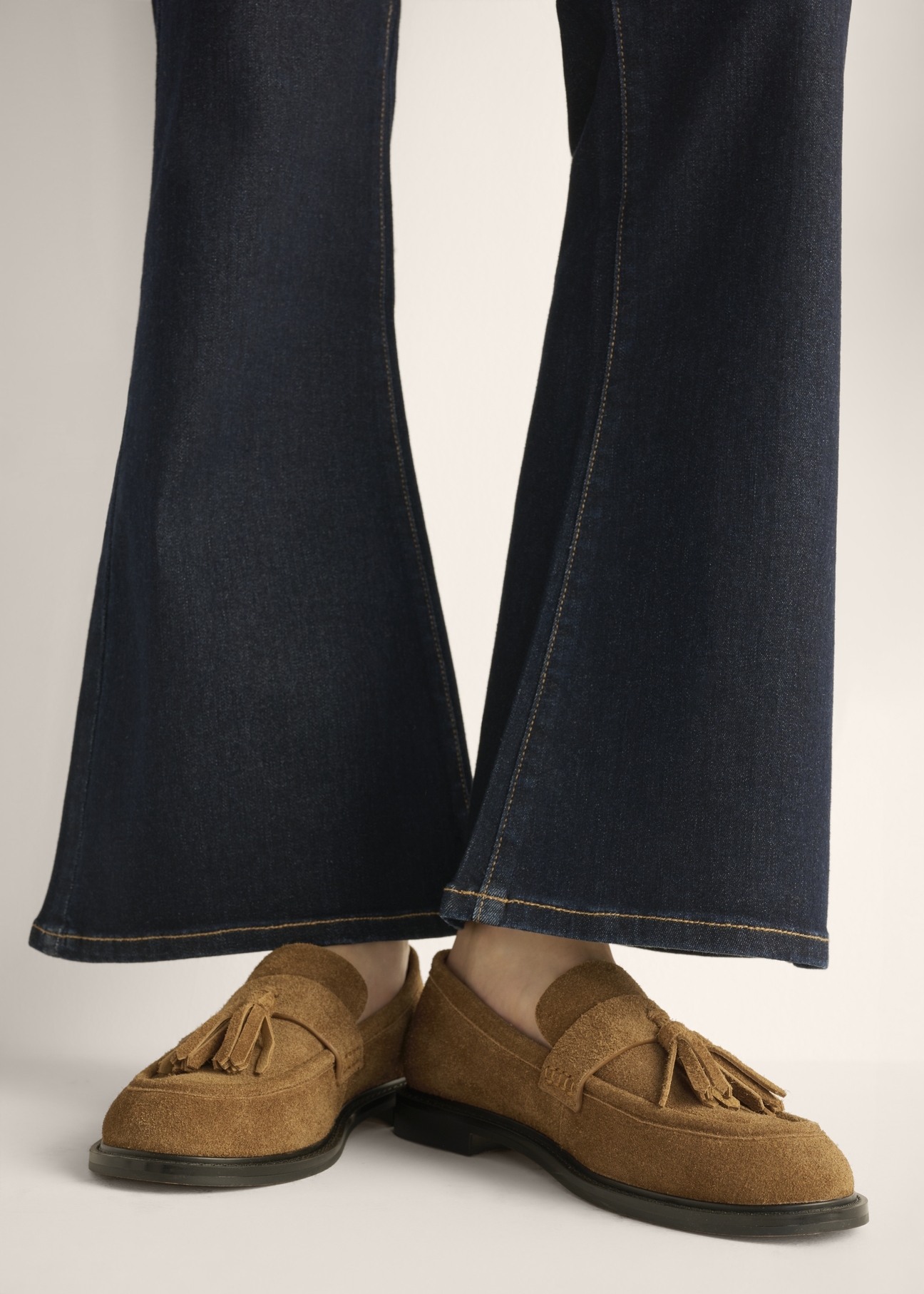 Women's suede moccasins in cognac color BUTYD-1331-1F(Z26)