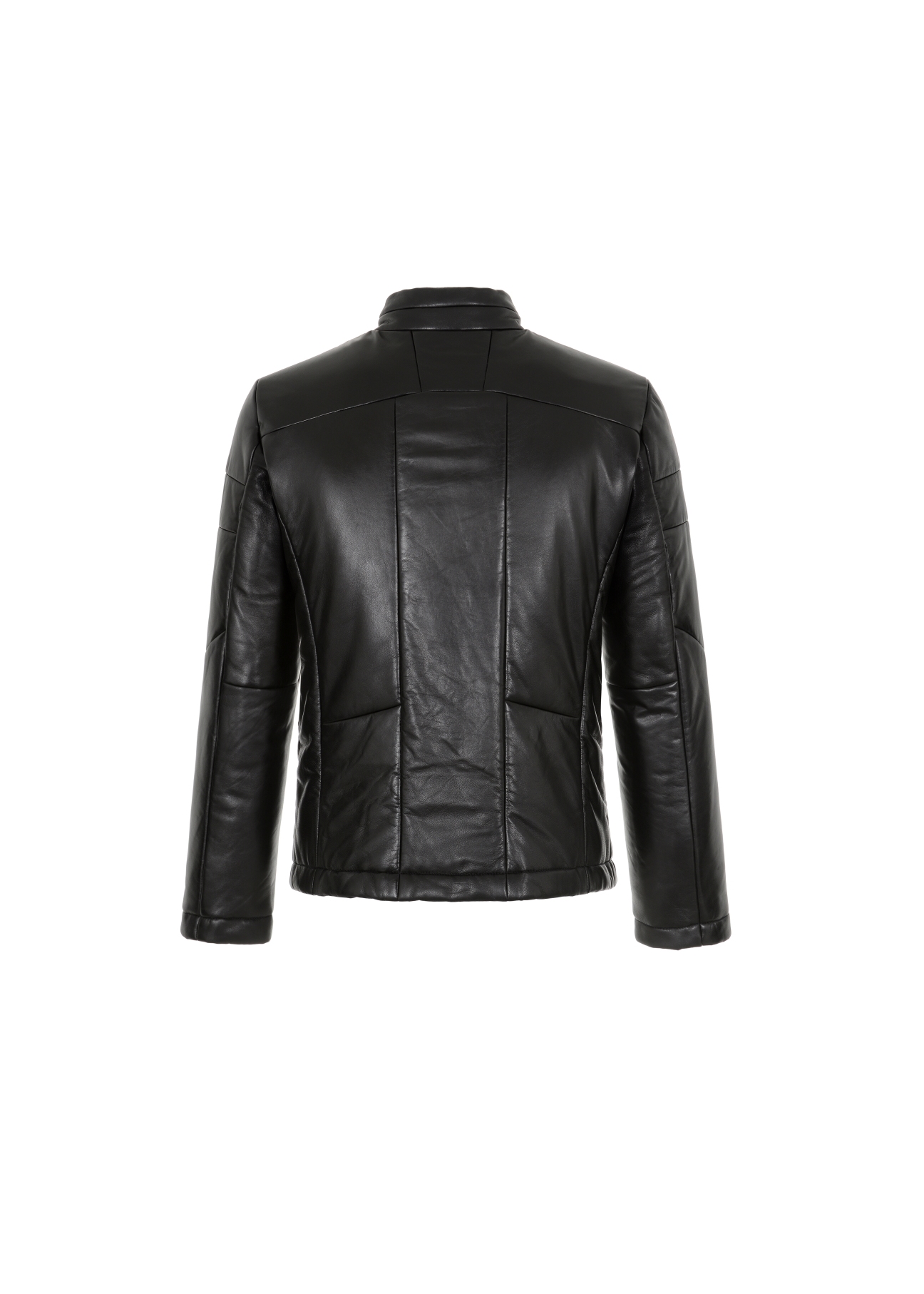 Men's short leather jacket with insulation KURMS-0248-5506(Z21)-05