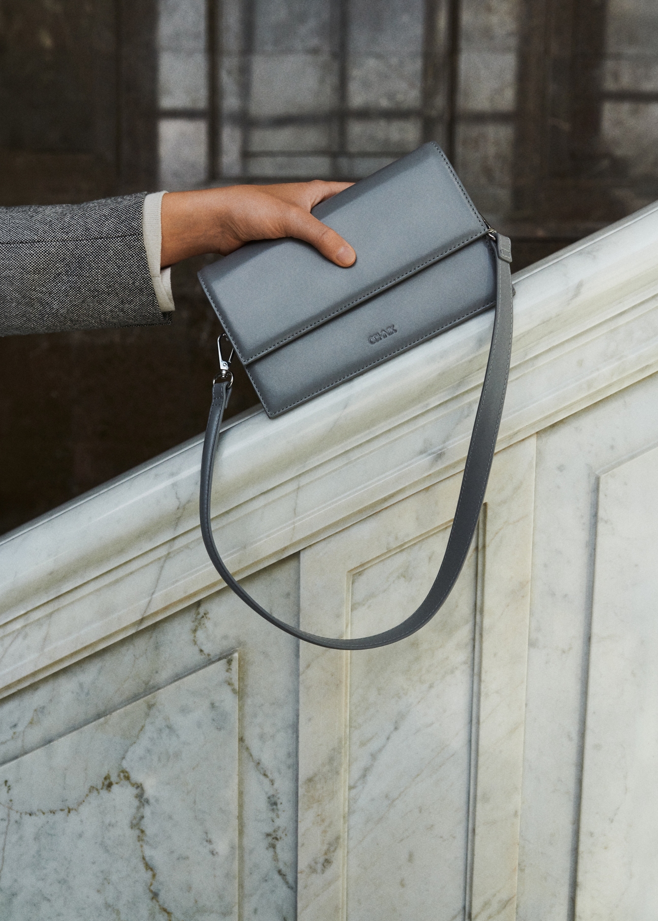 Graphite smooth women's handbag TORES-1437-9D(Z26)