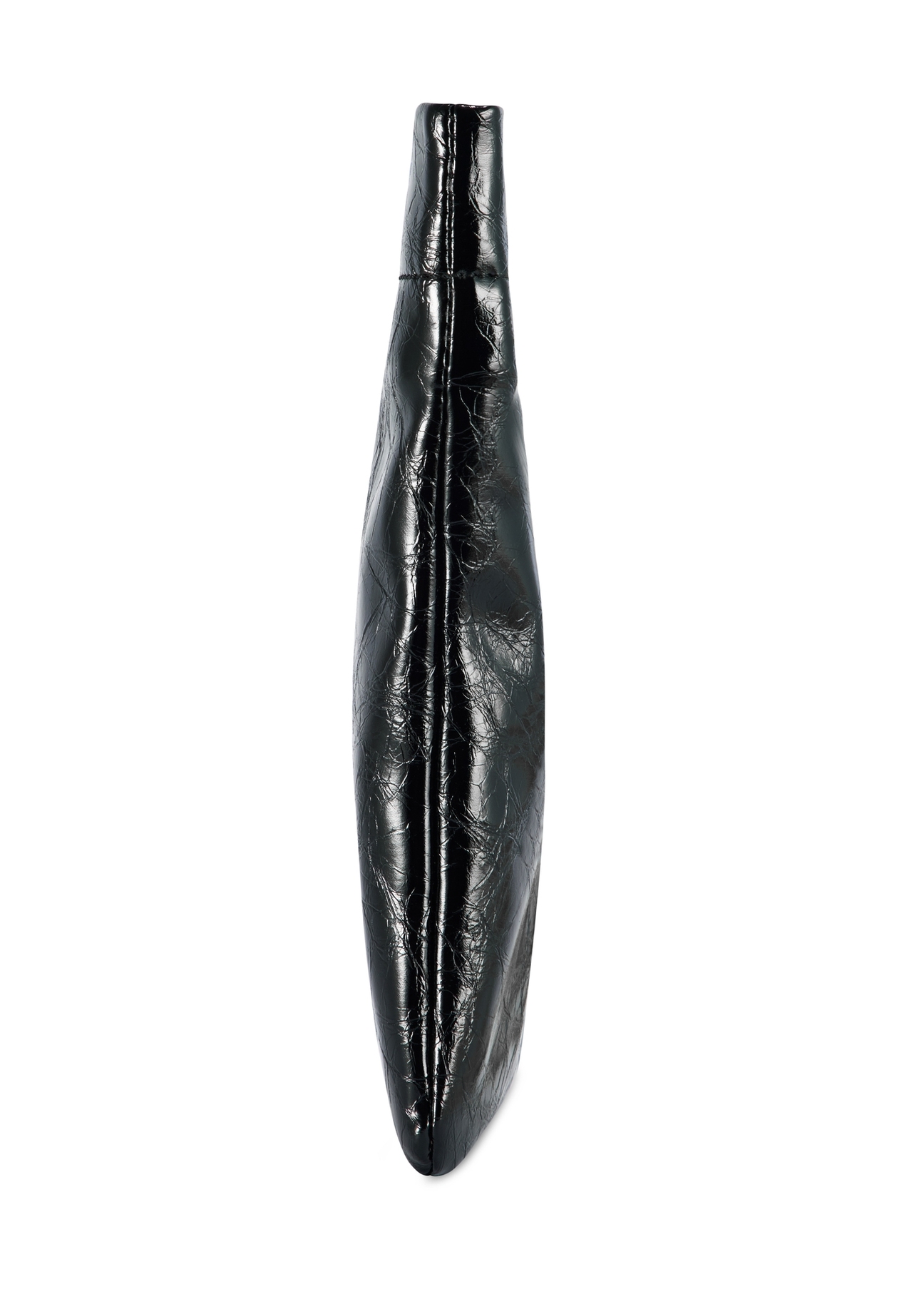 Black glossy pouch TOREC-1114-99(Z25), side view of the product on a white background.
