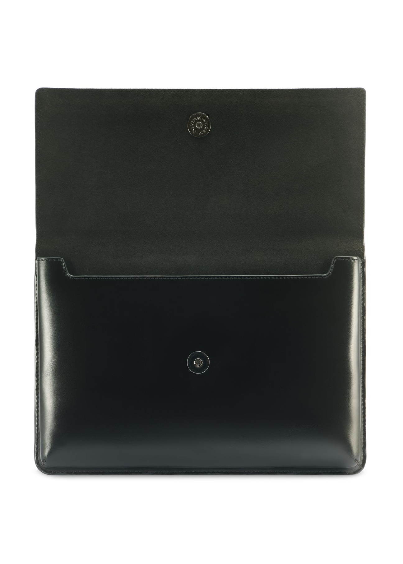 Black small leather men's briefcase TORMS-0469-99(Z25) - front product view on white background.