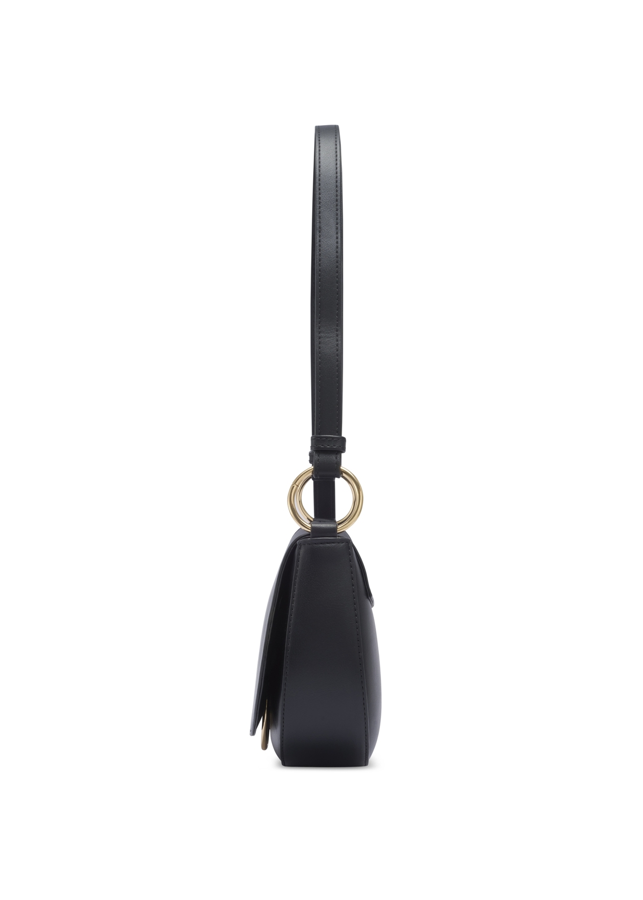 Black women's shoulder bag TOREC-1377-99(Z26) - side view of the product, on a white background.